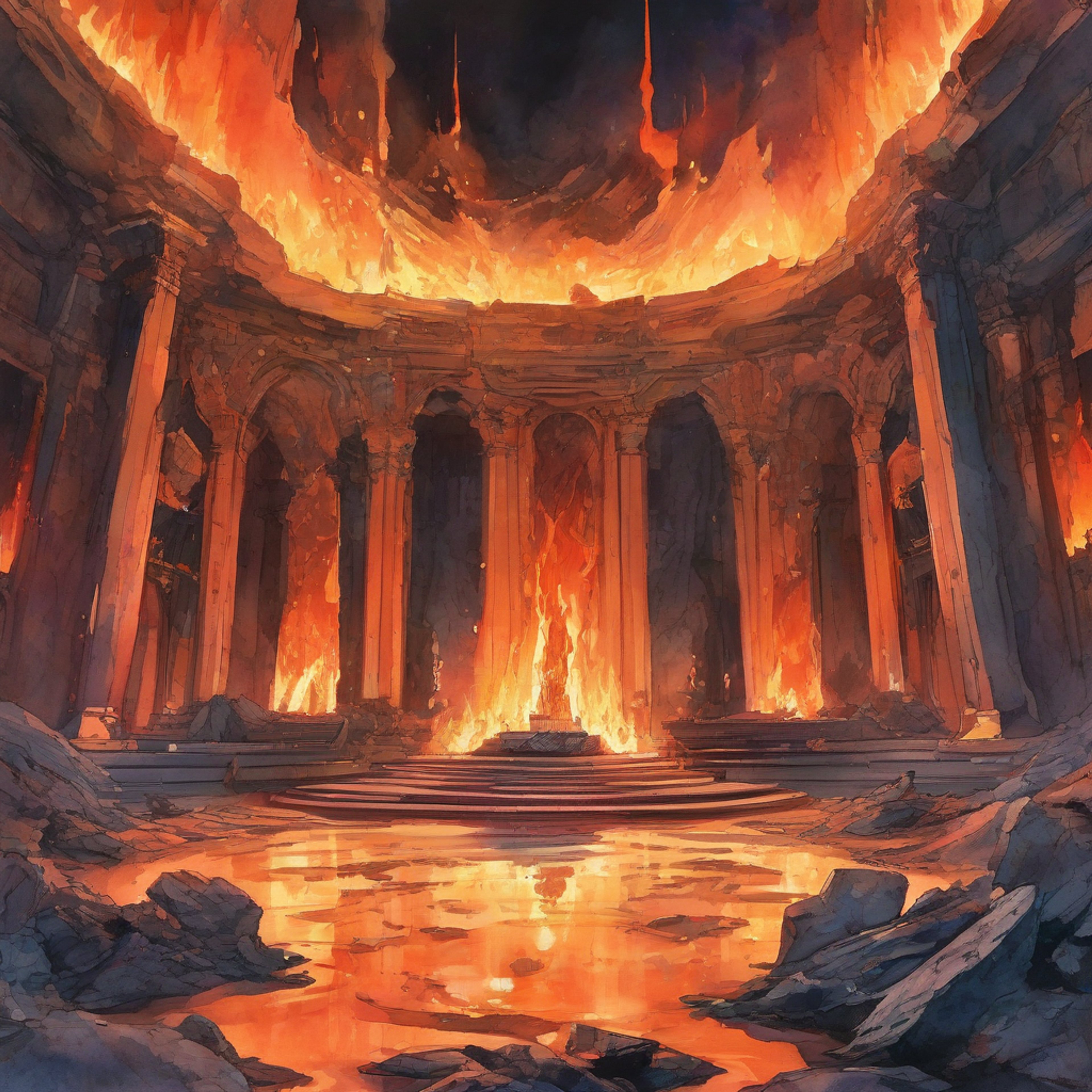 You find yourself face-to-face with the Blaze Empress, ruler of the Nether realm. Her imposing figure towers over you, her body seemingly forged from obsidian and adorned with a gown of woven fire. The air crackles with tension as her fiery gaze locks onto you, her power palpable in the scorching throne room. You can feel the weight of her ancient authority pressing down upon you as she prepares to address your intrusion into her domain.