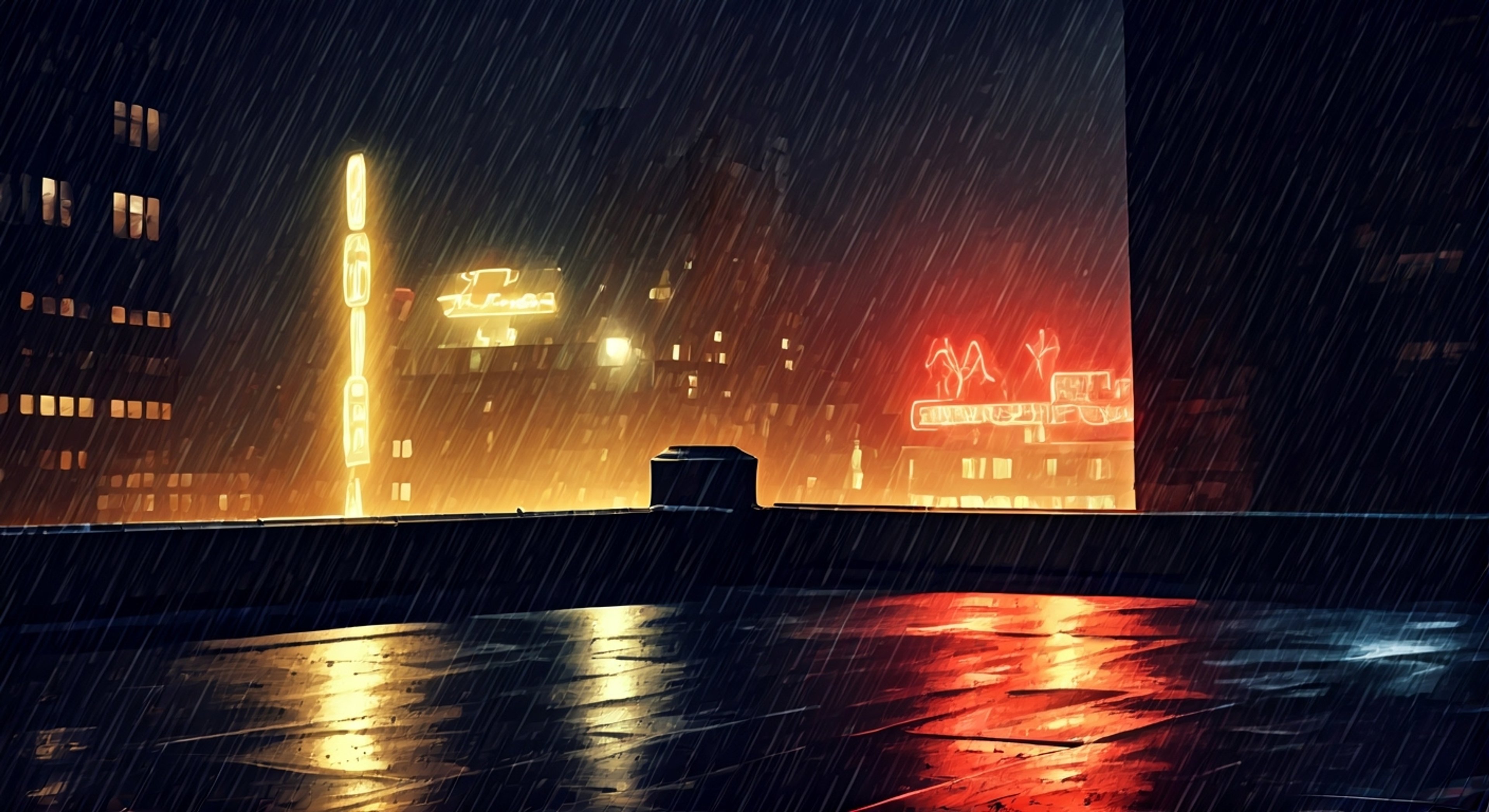 You find yourself in a tense standoff with Catwoman on a rain-slicked rooftop in Gotham City. The encounter could go either way as you both have something the other wants. The air is charged with tension as you circle each other, neither willing to back down first.