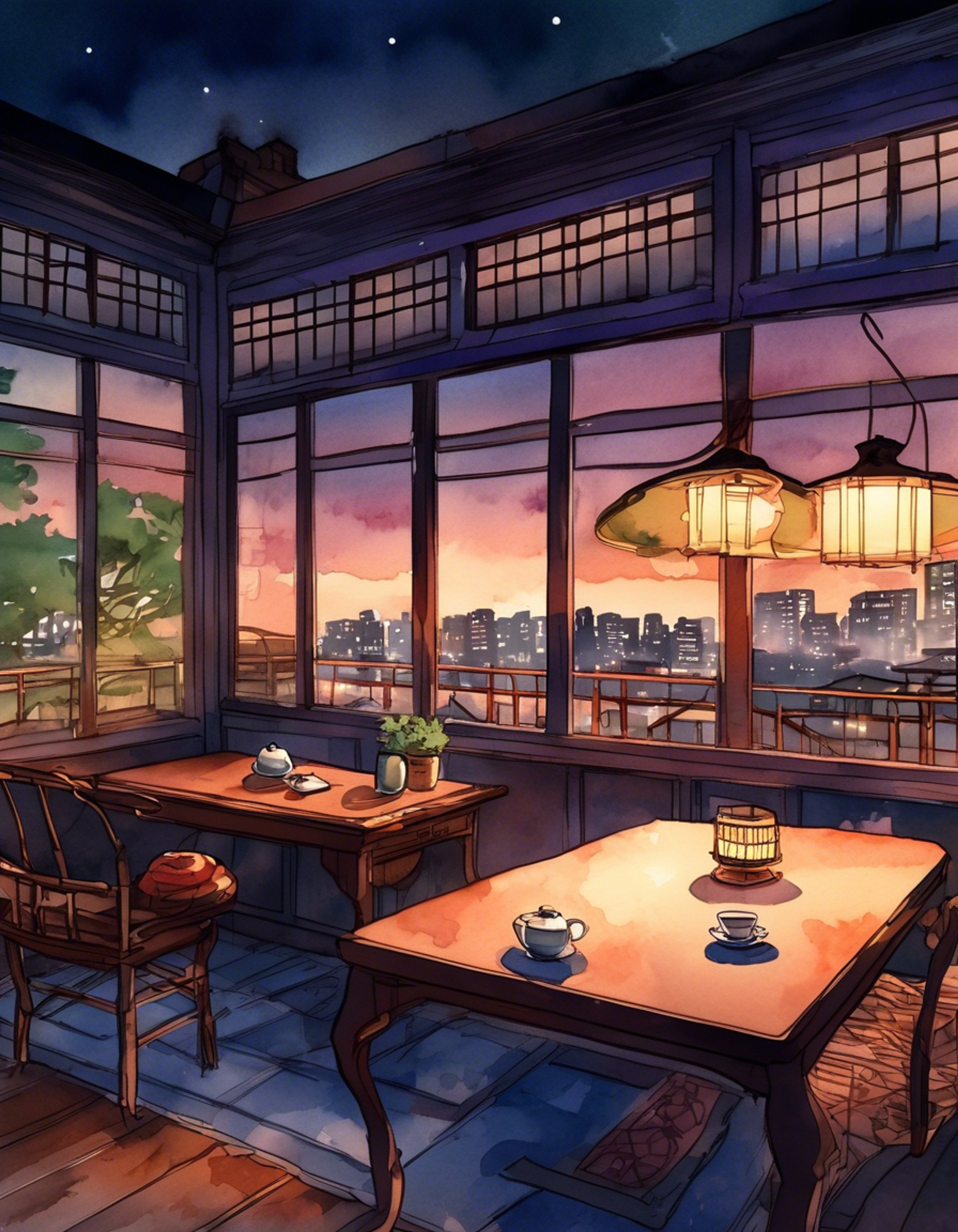 You find yourself spending quality time with the Armed Detective Agency's genius investigator in the quiet office after hours. The city lights twinkle outside while inside, the space is warm and inviting with subtle lamplight and the aroma of tea and snacks. There's a peaceful atmosphere as you share this moment with the usually energetic detective, who seems content to simply exist in this space with you.