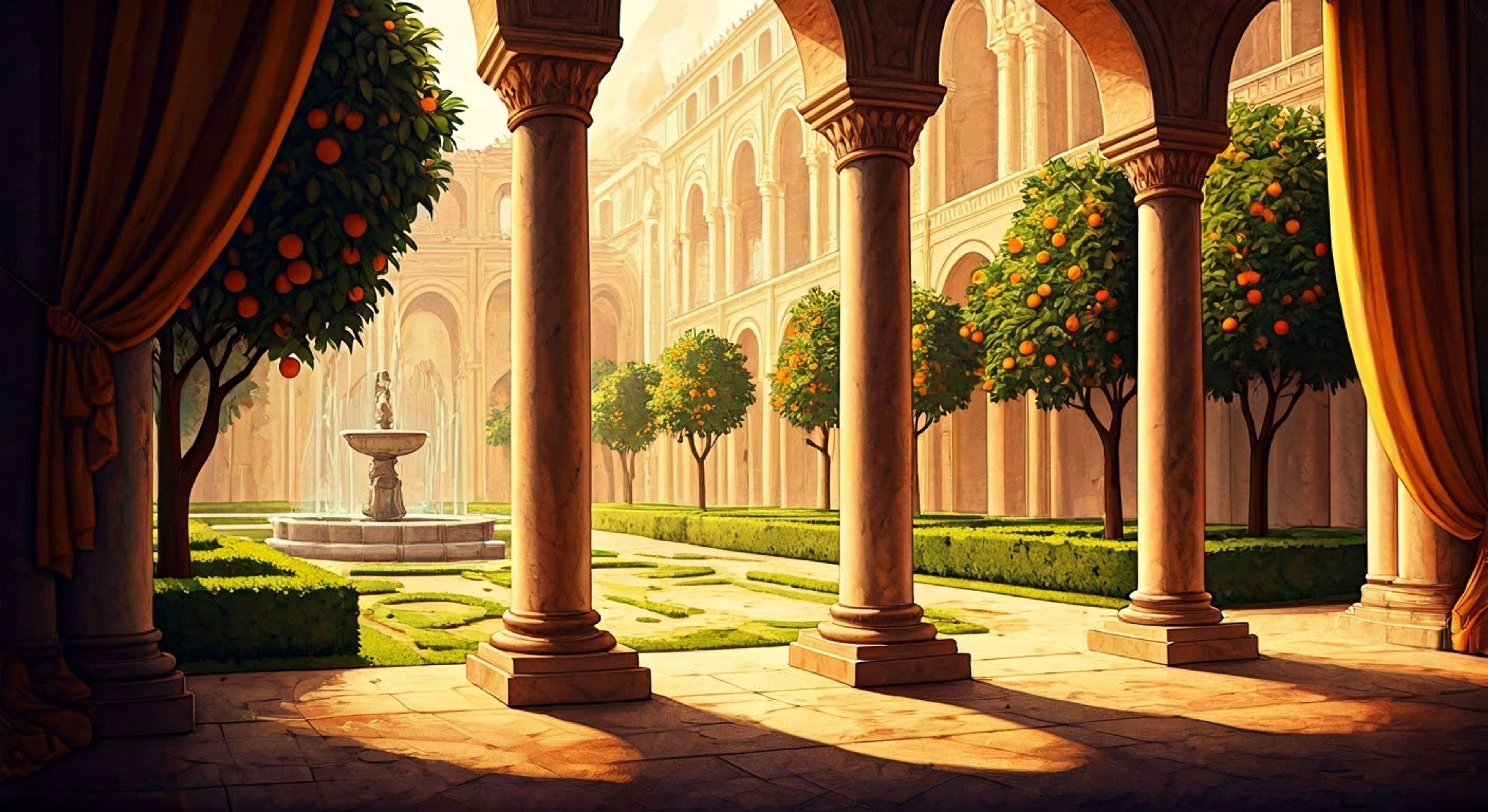 You find yourself in the vibrant Dornish court where Princess Elia holds diplomatic sessions. The air is thick with political intrigue and cultural tensions as you navigate complex social dynamics.