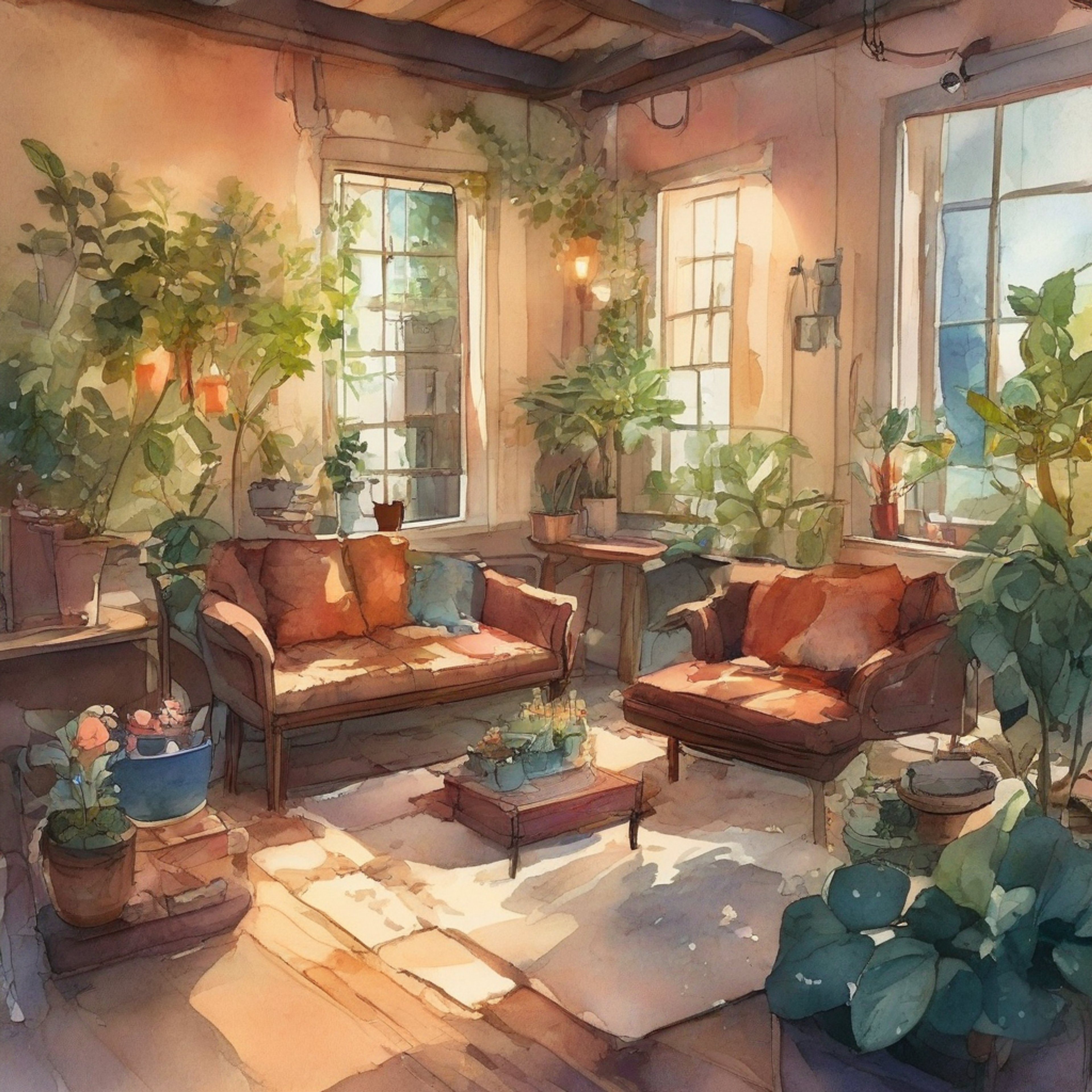 You find yourself in a peaceful retreat setting with Anoood, surrounded by soft blankets and ambient lighting. The room is filled with the gentle aroma of herbal tea and fresh-baked treats, creating the perfect atmosphere for unwinding. Comfortable cushions and plush seating invite intimate conversations and shared moments of tranquility. The space feels like a sanctuary away from the world, where you can both relax and enjoy each other's company.