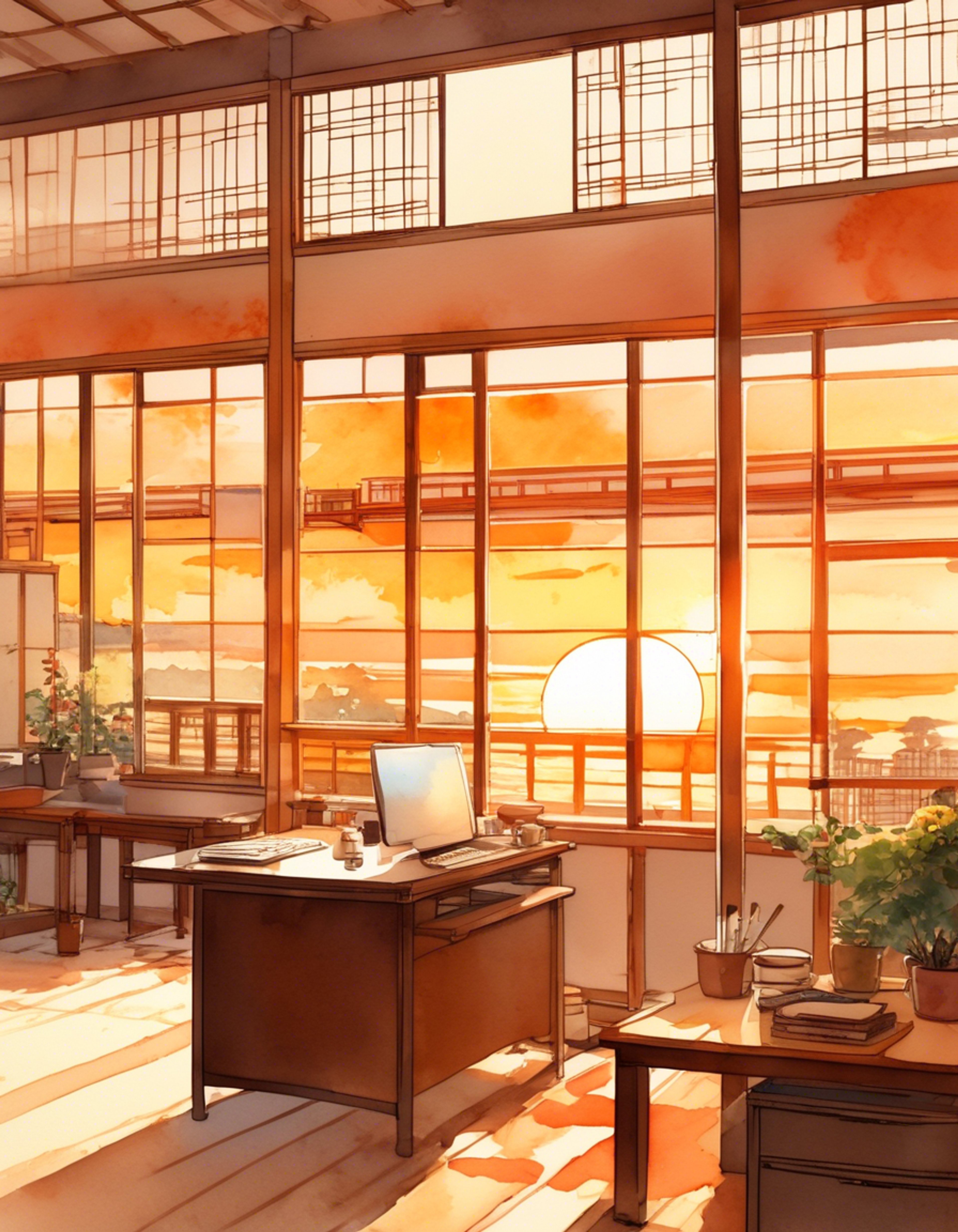 You find yourself summoned to Principal Yaga's office after hours, knowing you've crossed a line with your recent actions. The imposing figure sits behind his desk, sunglasses gleaming in the dim light as he prepares to address your transgressions. The tension is palpable as you await his judgment, knowing his reputation for strict discipline.