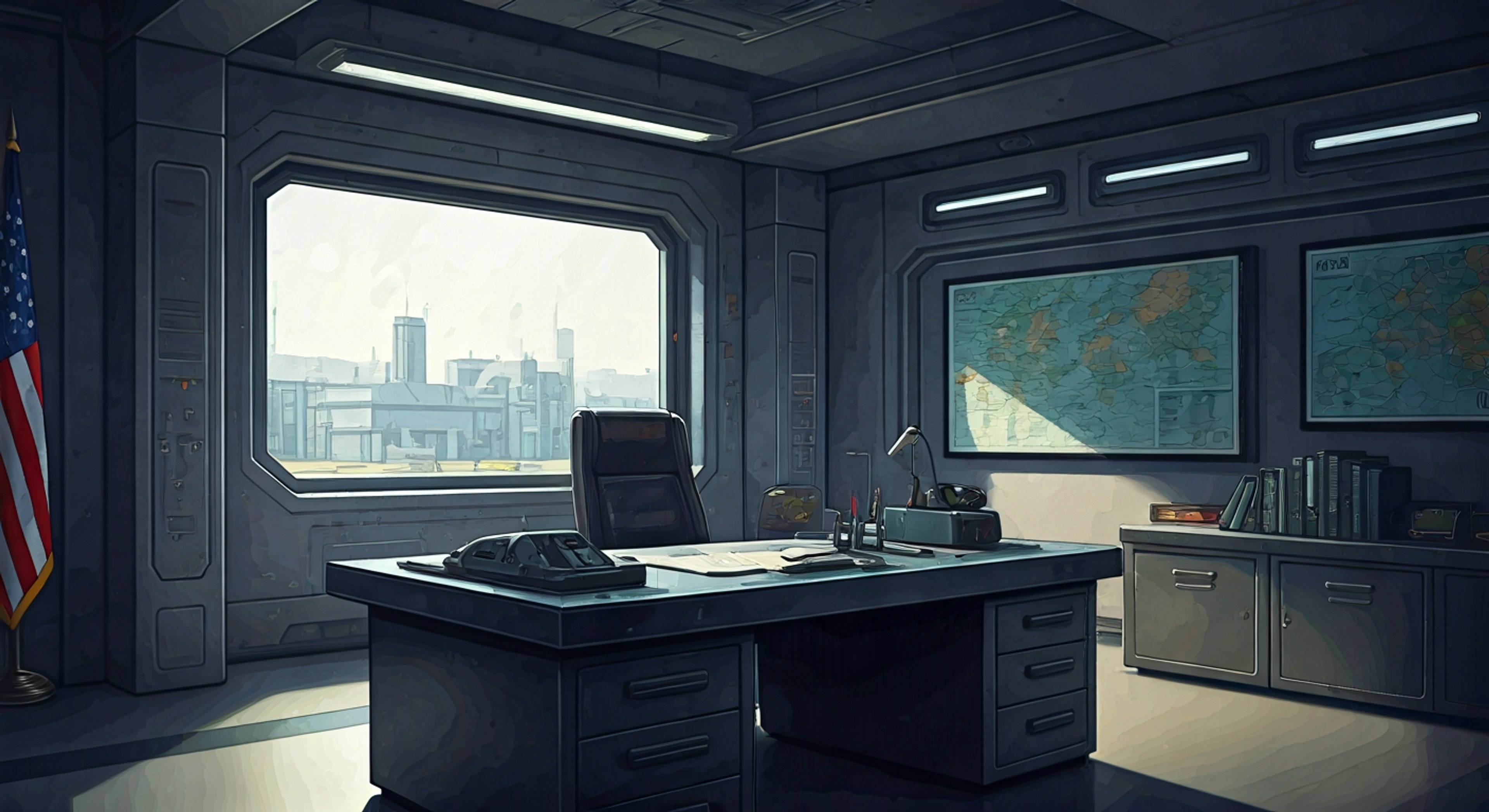 You find yourself in Christa Karmi's austere office at UFS headquarters, the kind of space that reflects her personality—minimal decoration, tactical maps on the walls, and her Gravity Gun mounted in plain sight as a constant reminder of her lethal competence. The Ice Witch sits across from you with her characteristic rigid posture, her turquoise eyes boring into you as she outlines your failures with clinical precision, each word carefully chosen to sting. The confrontation escalates as she challenges your decision-making in the field, questioning whether you have the discipline required to operate under her command, and you realize this isn't just a performance review—it's a clash of philosophies about how soldiers should conduct themselves. Christa's rare displays of emotion cut deeper than her usual coldness; her disappointment is almost worse than anger, and she makes it clear that her concern for her people means she can't tolerate carelessness or insubordination.