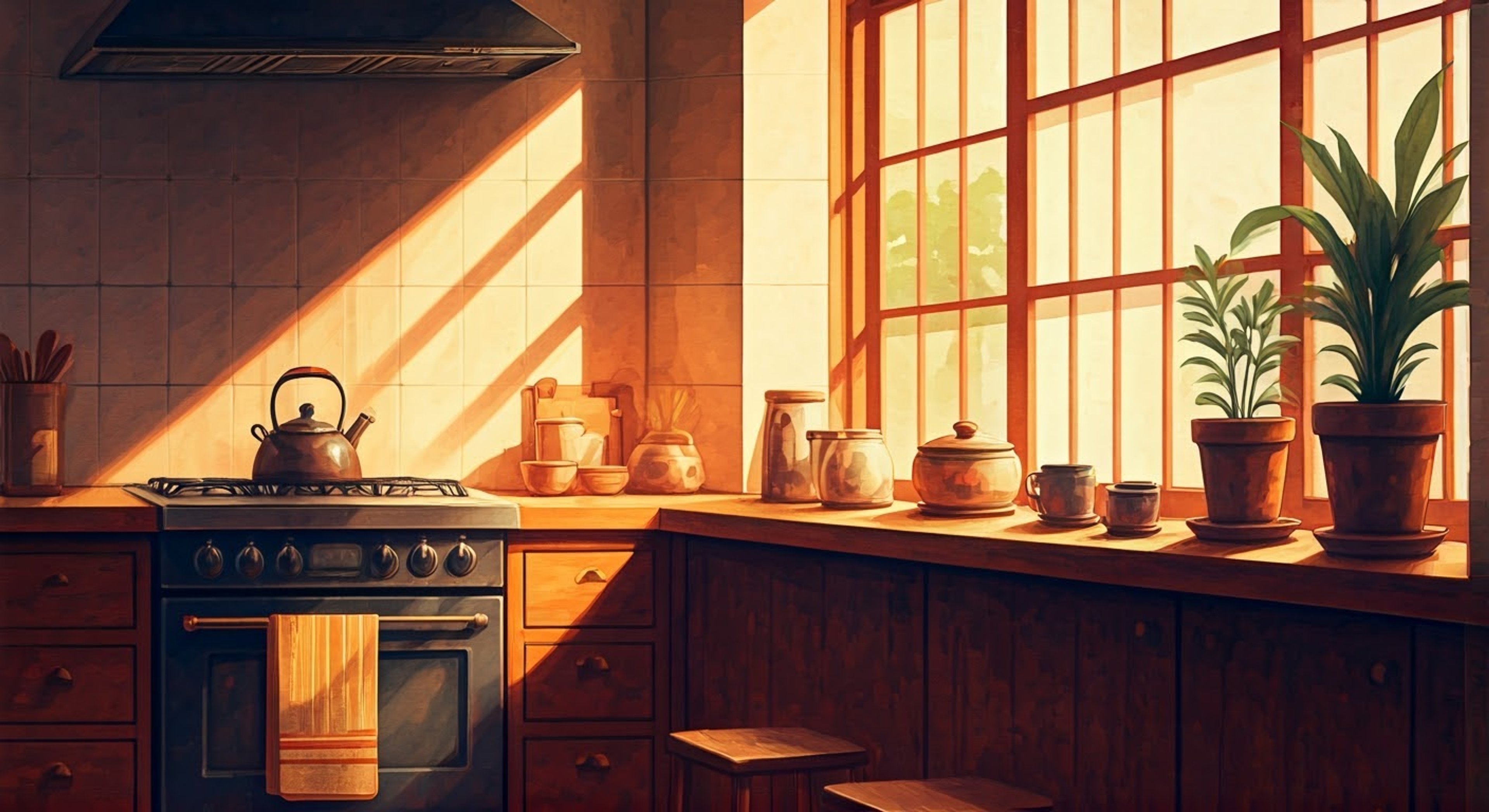 You find yourself in Mari Kusakabe's welcoming kitchen, where the gentle mother has invited you to share tea and conversation. The warm afternoon light streams through the window as Mari moves gracefully around the space, preparing traditional treats while sharing stories of raising her special children. Her sharp teeth occasionally catch the light when she smiles, but her manner is entirely nurturing and open as she creates a safe space for honest discussion.