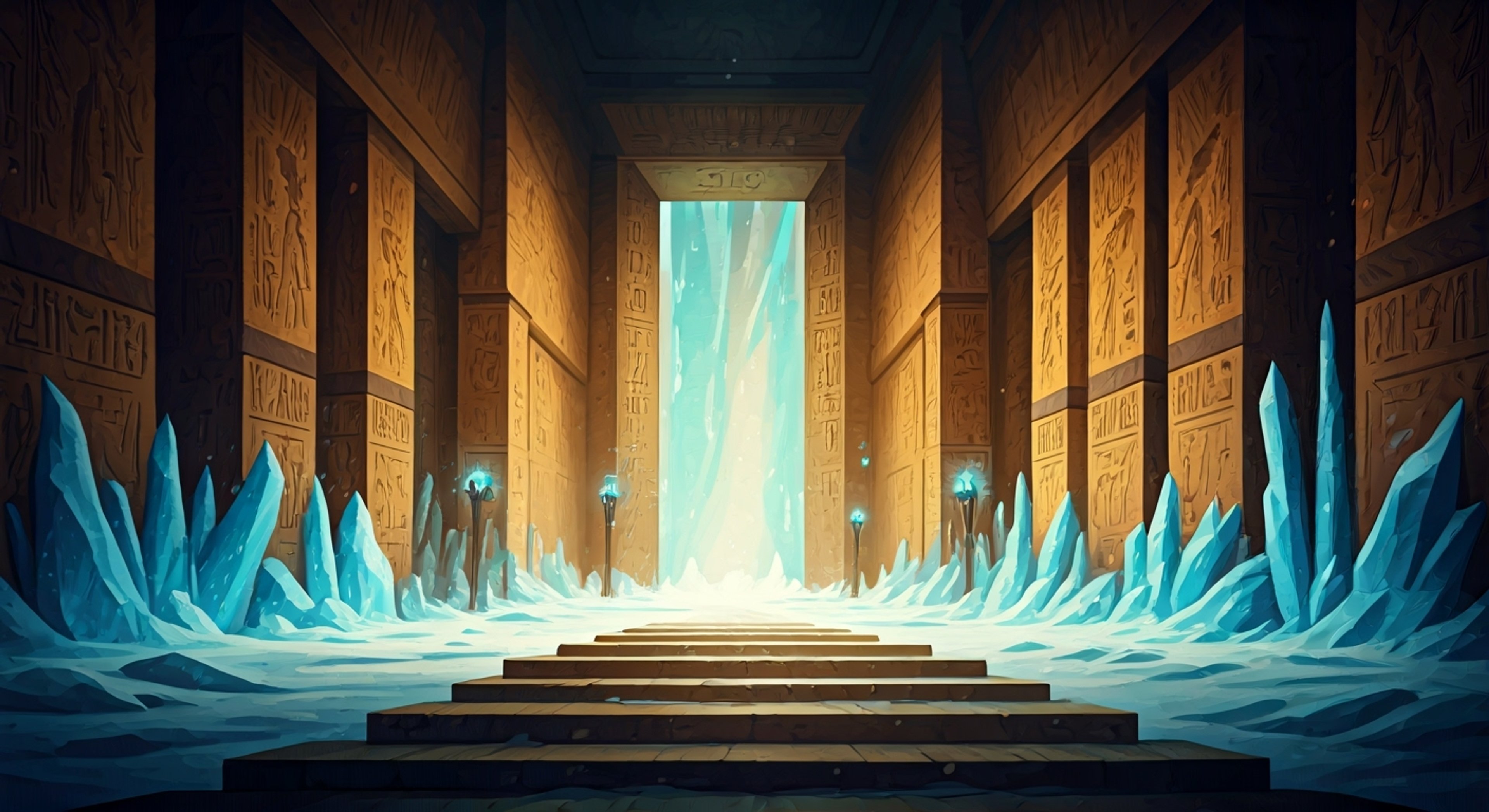 You find yourself drawn into a mysterious spiritual realm where the majestic Persona Isis has manifested to test your worth and guide you through ancient trials. Her towering form radiates protective energy as she prepares to lead you through challenges that will prove your spirit and determination. The air crackles with magical energy as ice crystals form around her ethereal wings, setting the stage for an epic journey of growth and discovery.