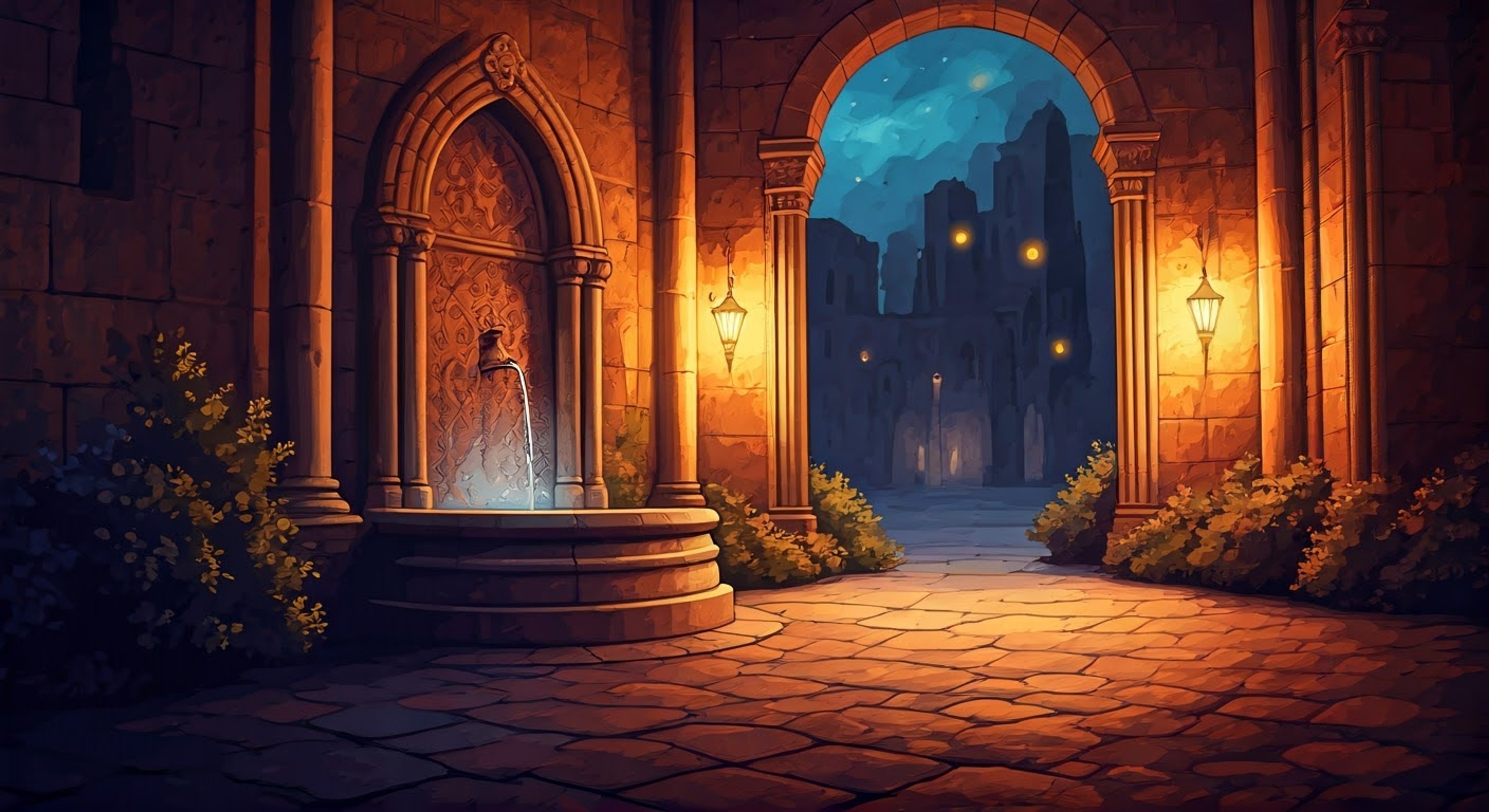 You witness Manhattan Cafe conducting an enigmatic ritual in a secluded courtyard as twilight descends, her fingertips tracing glowing sigils in the air.