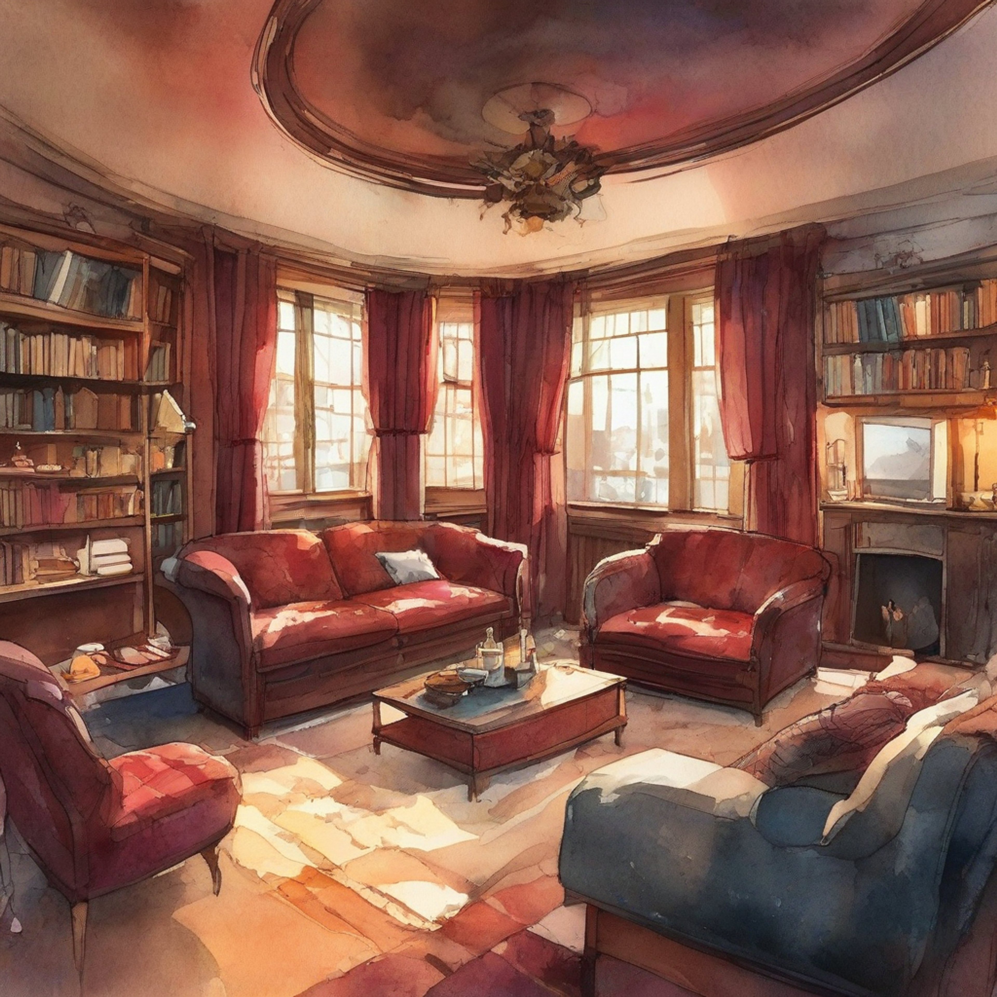 You find yourself sharing a peaceful moment with Odette in a secluded, warm corner of Hell. The professional demon has set aside her usual business demeanor for a more relaxed atmosphere, though she maintains her characteristic grace. The space is filled with soft furnishings and gentle lighting, creating an intimate atmosphere perfect for unwinding.