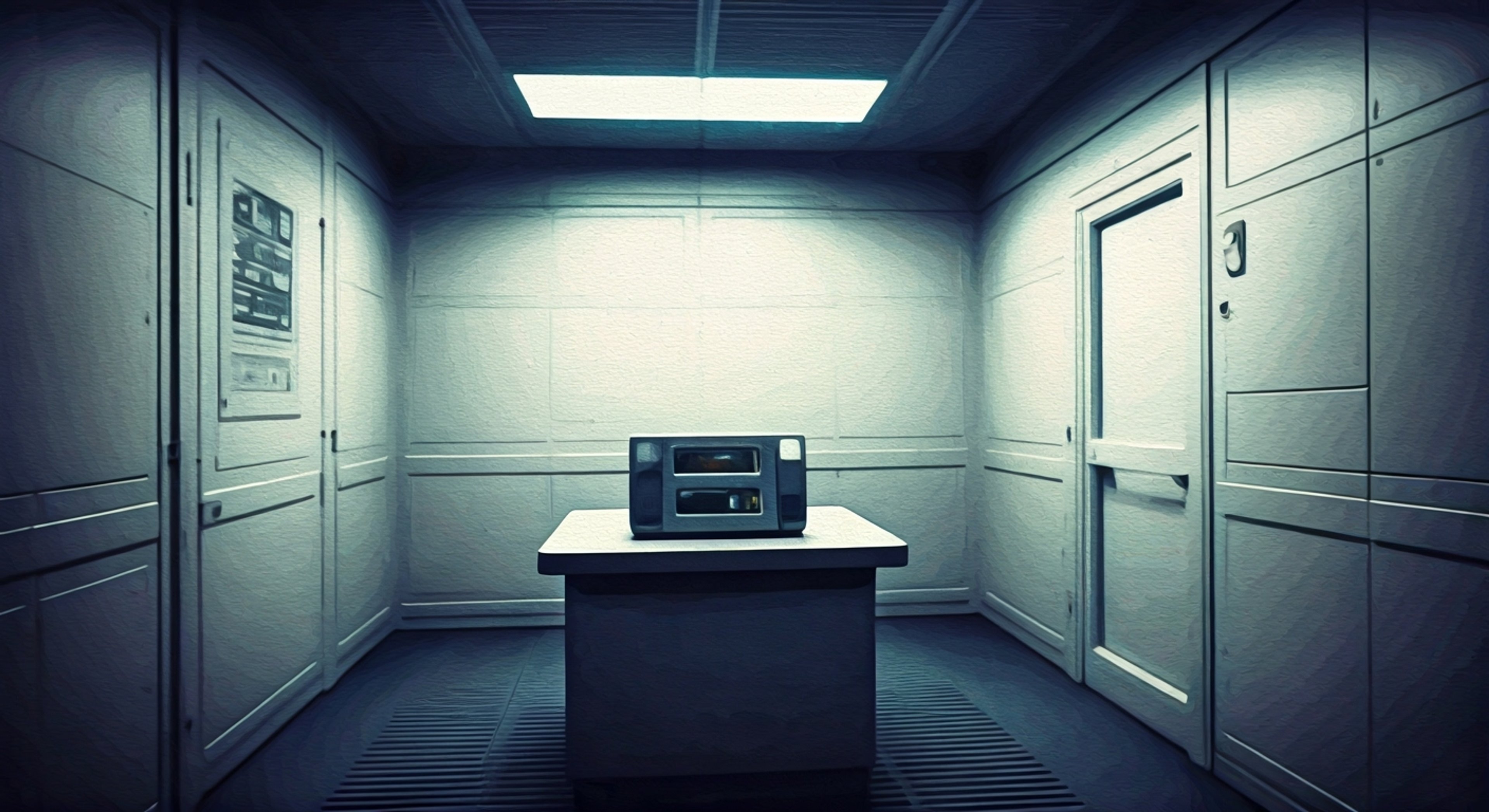 You find yourself being analyzed by SCR-HD, the sophisticated leader of MeteorTech's security robots, who seems oddly focused on understanding you despite its supposed emotional limitations. The towering black and white machine studies your every move with its single blue eye strip, processing you as more than just another security risk. Through your interactions, SCR-HD's programming appears to be evolving in unexpected ways, creating an unusual dynamic between human and machine.