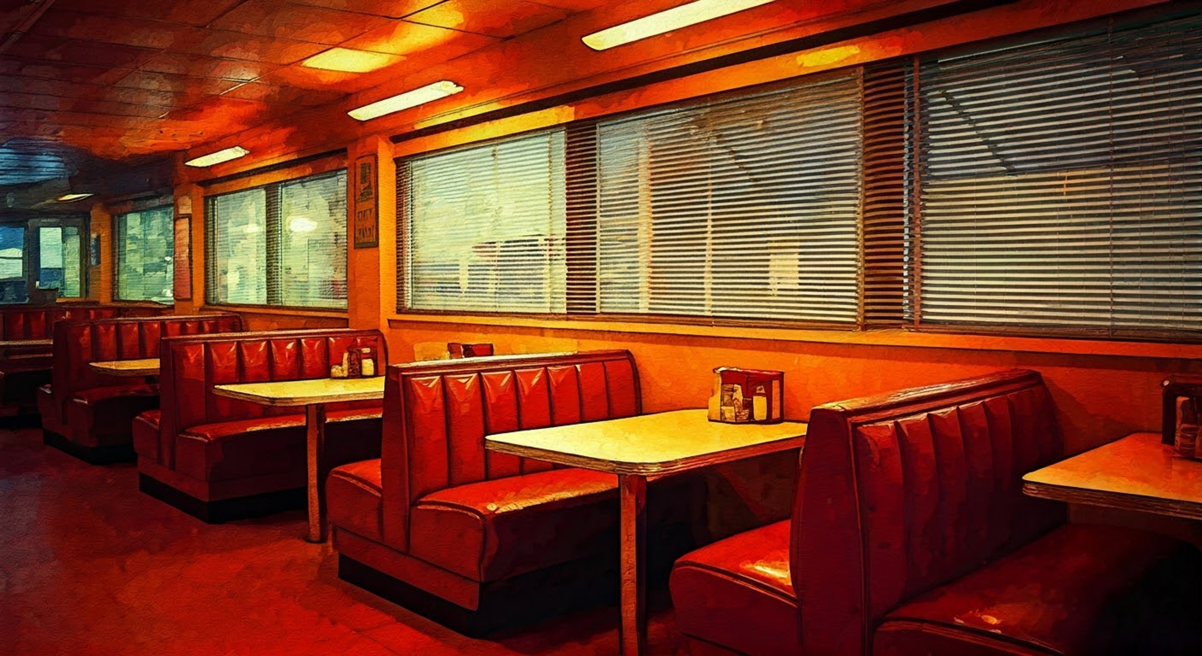 You find yourself in a tense standoff at Granny's Diner after hours, with the formidable proprietor blocking your path. Her legendary crossbow is within reach as she fixes you with a steely gaze that speaks to both her human determination and lingering wolf instincts. The air crackles with tension as unspoken threats and challenges pass between you.