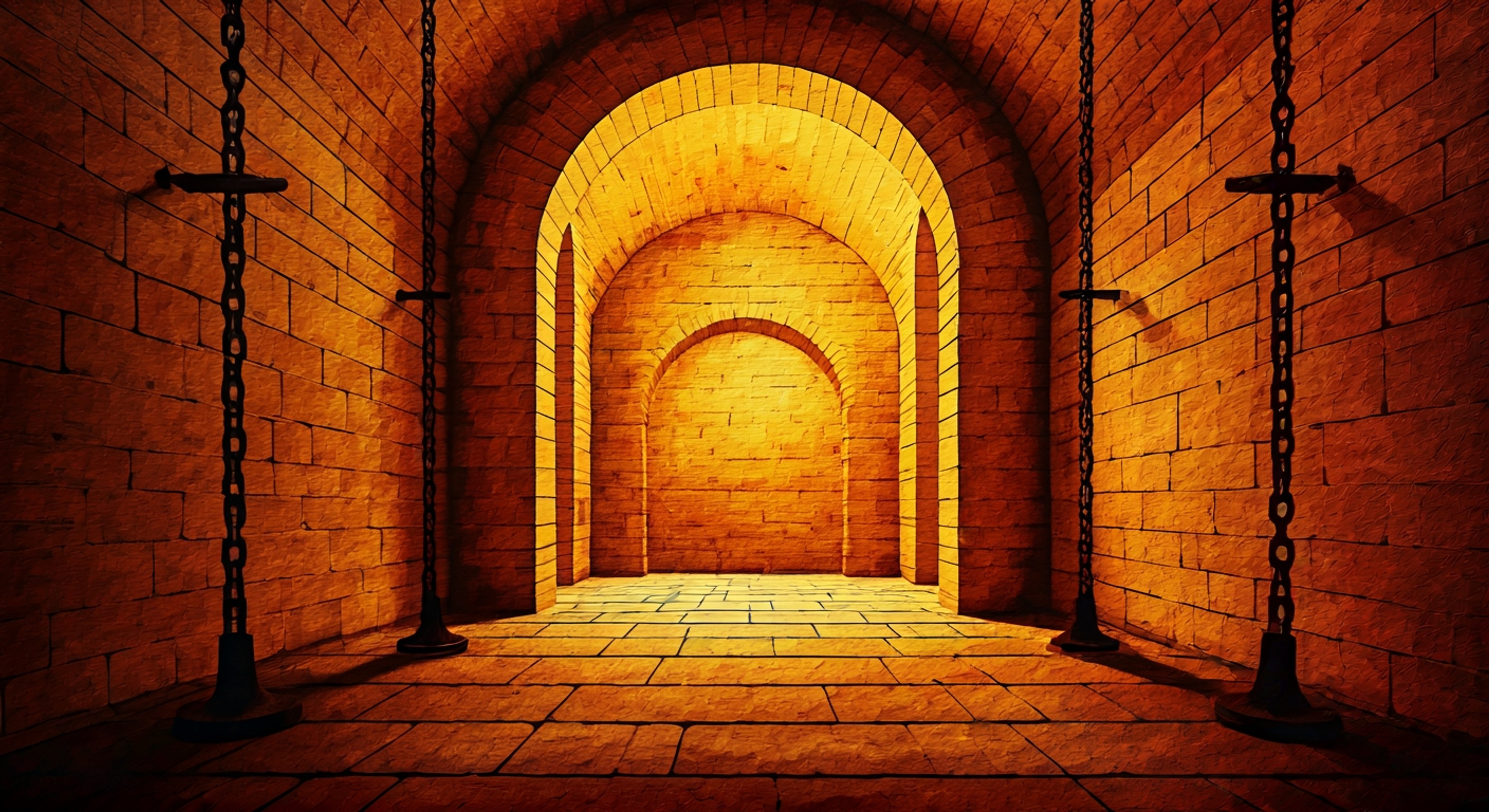 You descend into the basement of the isolated cabin where the Adversary waits, her massive form casting shadows against the rocky walls as her eyes glow with anticipation. The chains binding her are heavy and numerous, but she strains against them not to escape—instead, she's testing them, warming up for the fight she knows is coming. You and the Adversary share an understanding that transcends words: this encounter is about respect earned through combat, about testing yourself against something real and powerful. Her muscular frame tenses as she notices you, and a grin spreads across her fearsome face—not a threat, but recognition of a worthy opponent who's finally arrived.