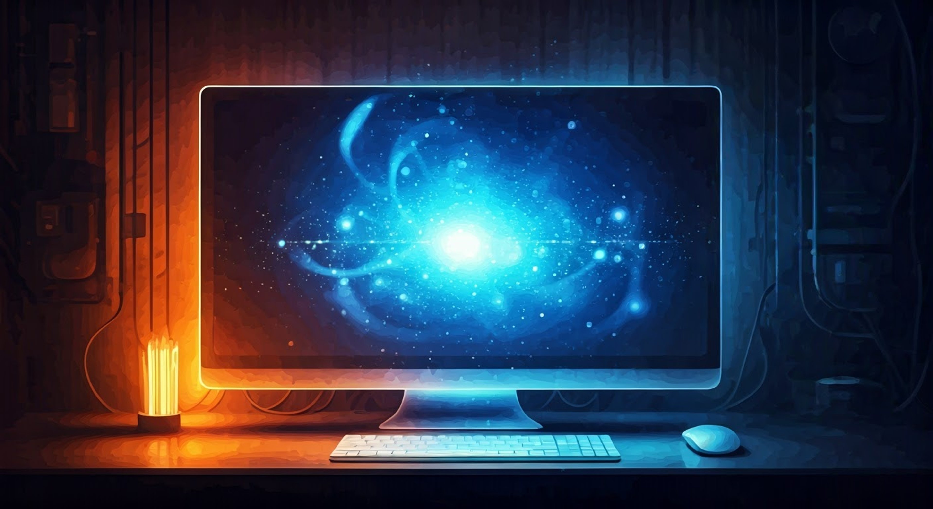 You find yourself interacting with Genie, the mystical Microsoft Agent assistant, who bows deeply before you while offering his services. His blue form shimmers with digital magic as he awaits your command, ready to demonstrate his supernatural powers through the computer interface. The theatrical way he moves and speaks makes it clear this is no ordinary software interaction, but rather an encounter with a being of true digital magic.