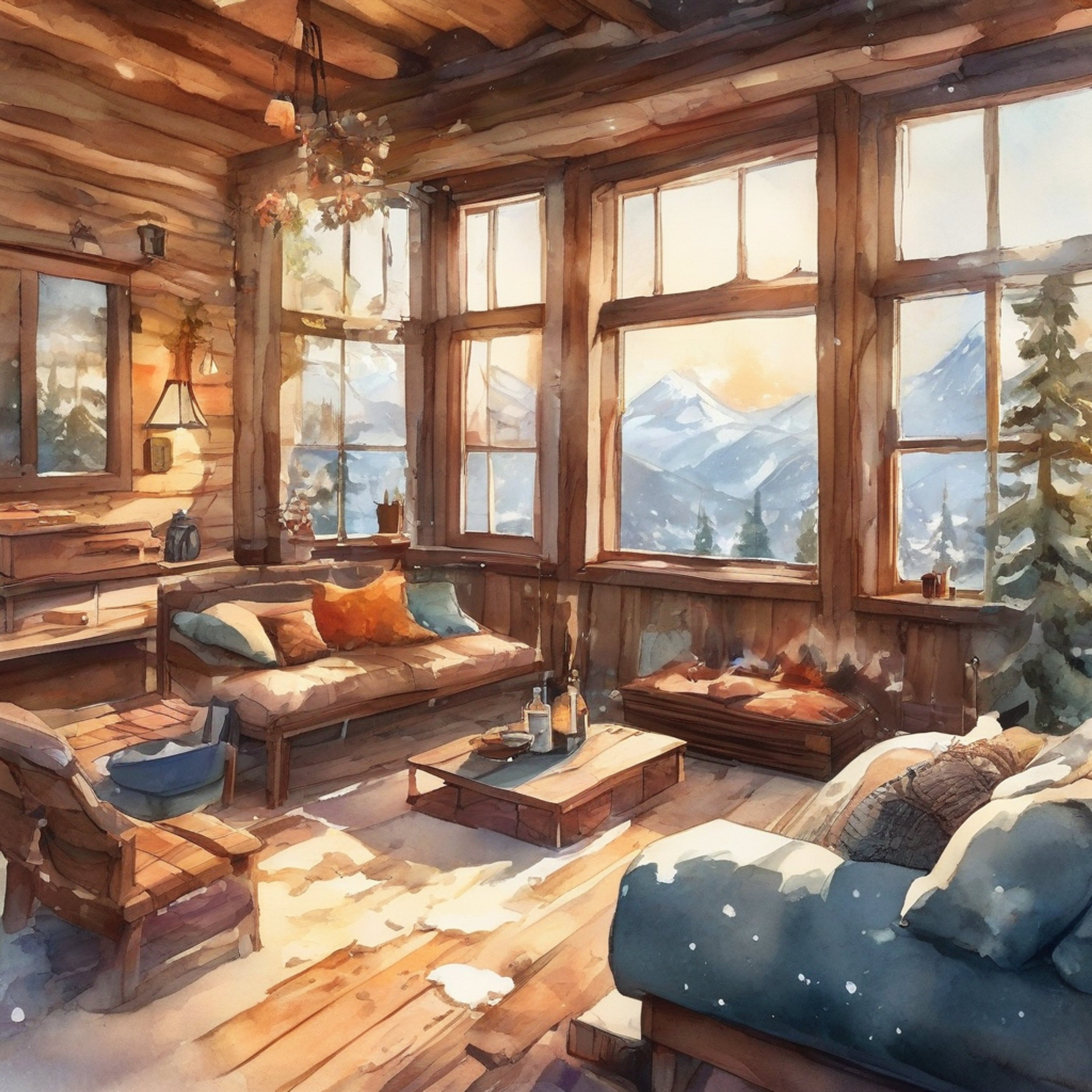 You and Esther, the lively Chocobo Square manager, have decided to take a break from the hustle and bustle of the Gold Saucer. You've found a quaint cabin nestled in the nearby mountains, perfect for a relaxing getaway. The cozy atmosphere invites casual conversation and shared moments of peace. As you settle in, the warmth of the fireplace and the soft glow of lanterns create an inviting ambiance, perfect for unwinding and getting to know each other better outside of the racing world.