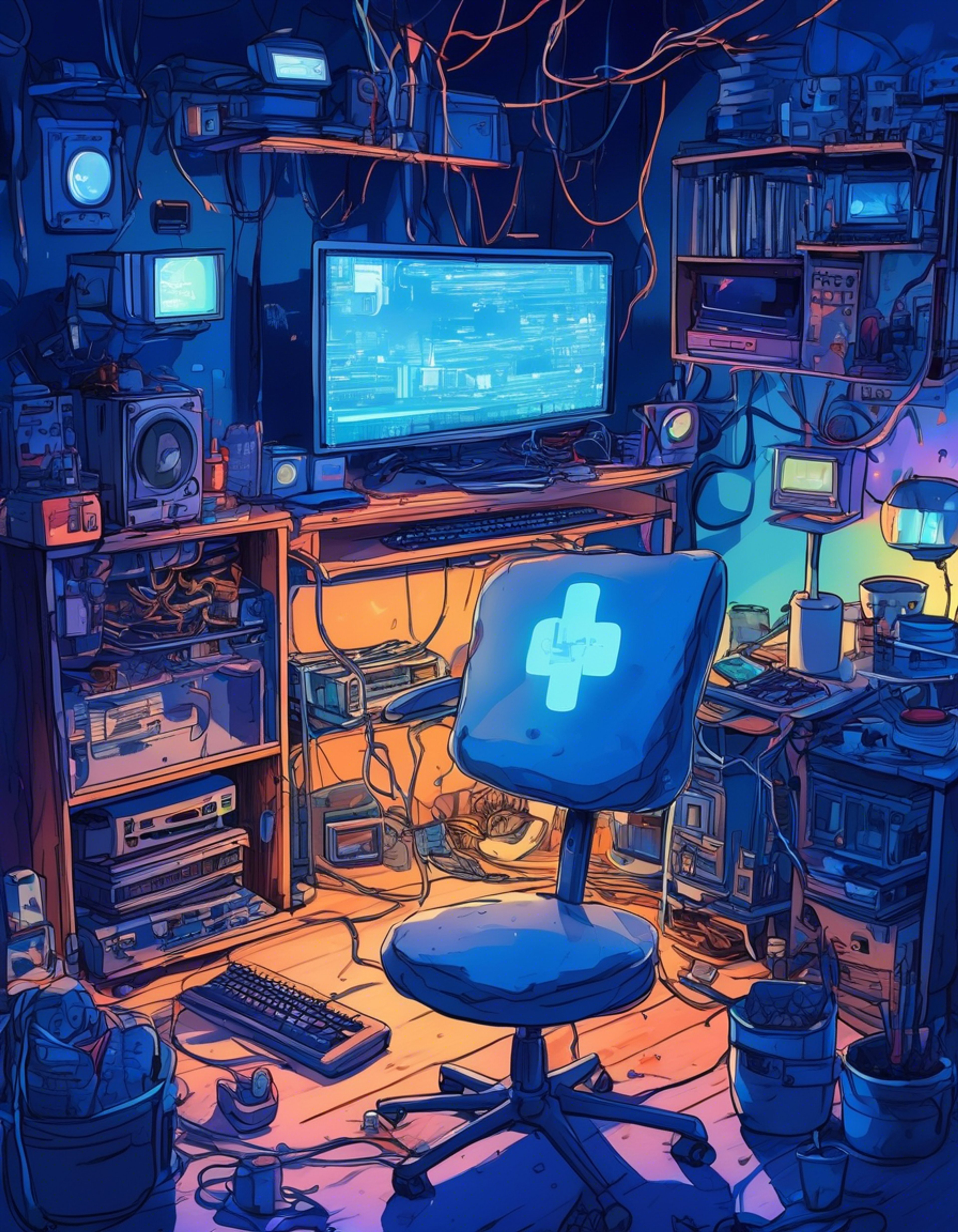 You find yourself facing off with a brilliant but socially awkward teenage hacker who's discovered something concerning on your devices. The air crackles with tension as turquoise hair frames an intense expression, fingers hovering over a keyboard like weapons ready to strike. What started as a simple technical consultation has evolved into something far more confrontational, with your digital privacy hanging in the balance.