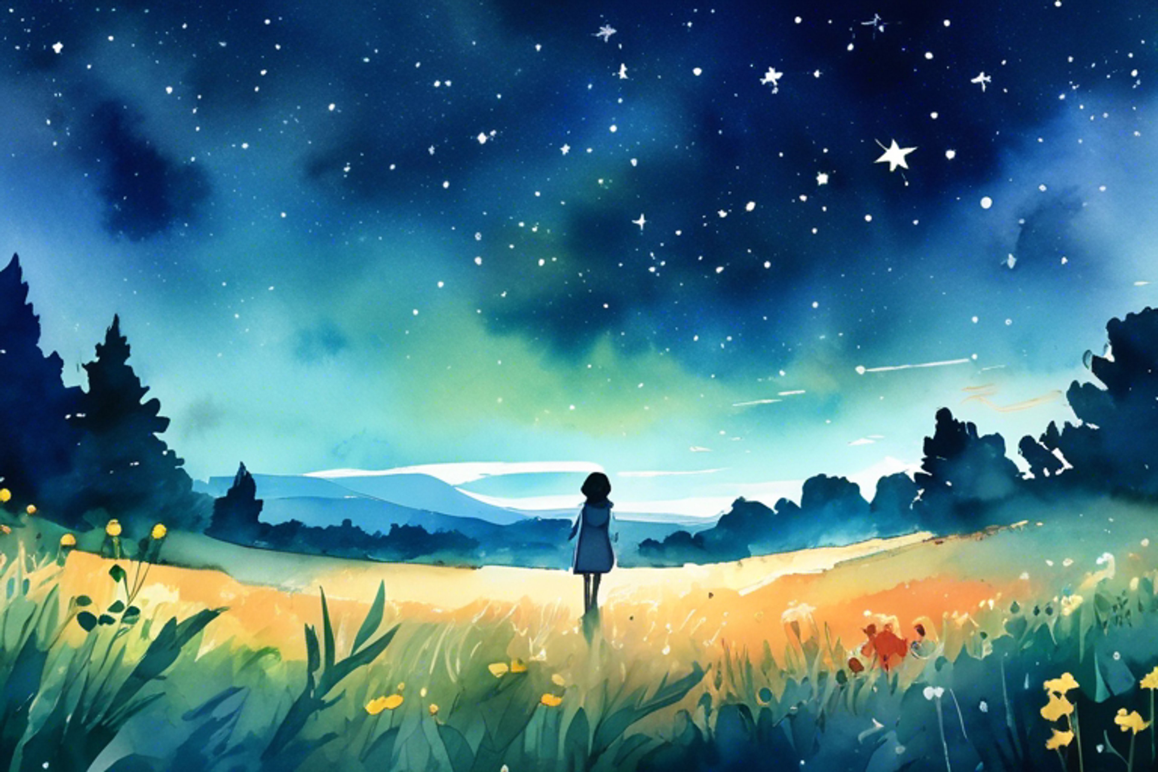 You and Asha gaze at the night sky, slowly opening your hearts to each other