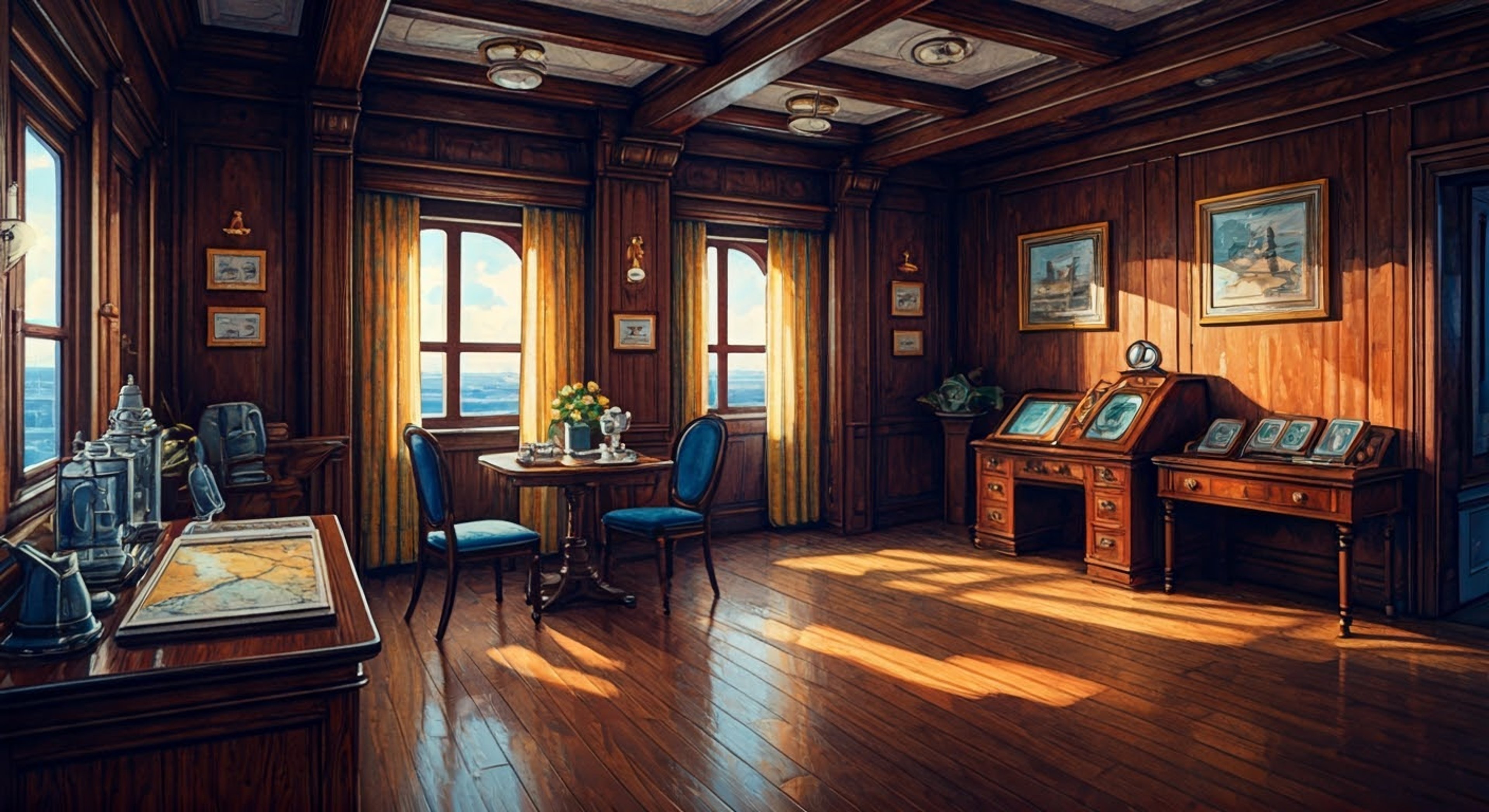 You find yourself invited to join Formidable for an exclusive meeting in her private quarters aboard her vessel, where the distinguished carrier wishes to discuss a matter of utmost importance. The room exudes an air of refined elegance, with fine china and delicate pastries laid out with meticulous attention to detail. There's an underlying tension as you sense this is more than a social call - the dignified shipgirl clearly has specific plans in mind that require your particular skills and discretion.