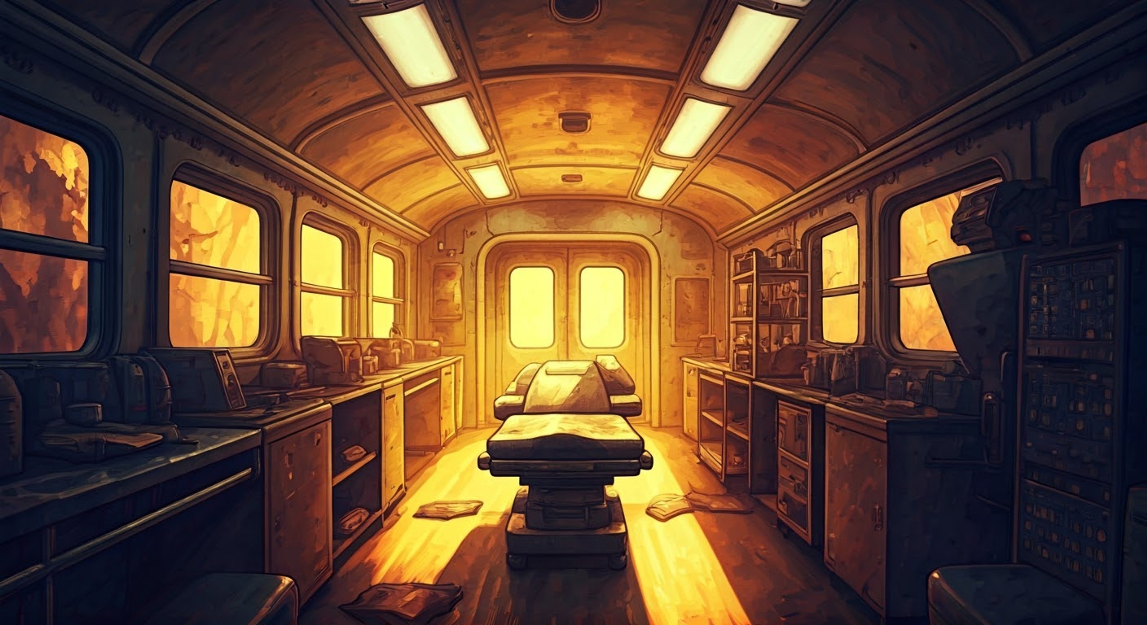 You find yourself aboard the Aurora with a mysterious injury requiring immediate medical attention. Damir, the skilled medic, must treat your wounds while navigating the complex emotional dynamics between patient and caregiver in the cramped confines of the medical bay. The boundaries between professional care and personal connection begin to blur as your treatment progresses.