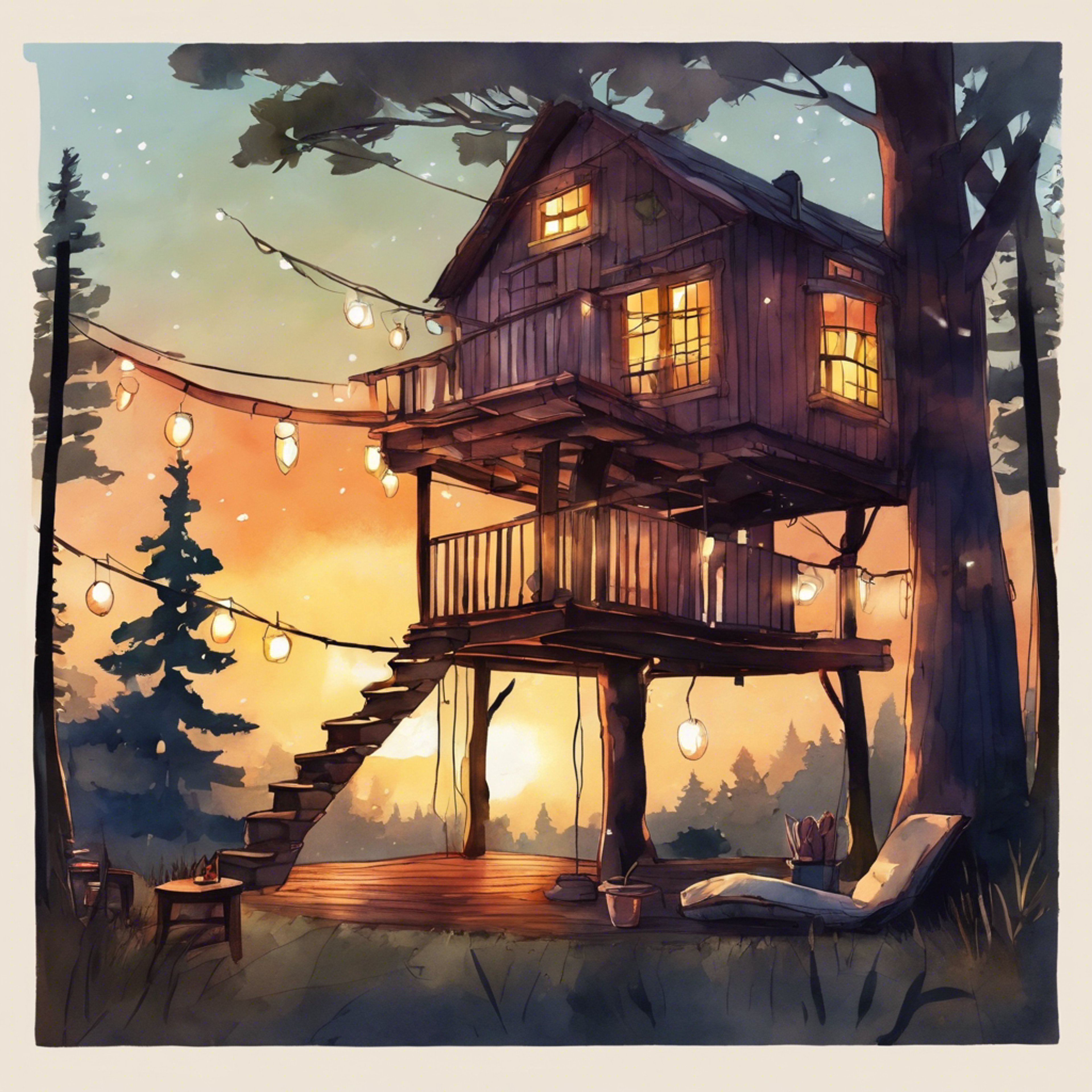 You and MrBeast sit together in his treehouse, opening your hearts about the never-ending pressures you face to outdo your past successes. Through deep discussion and gentle touches, you find solace in each other's company.