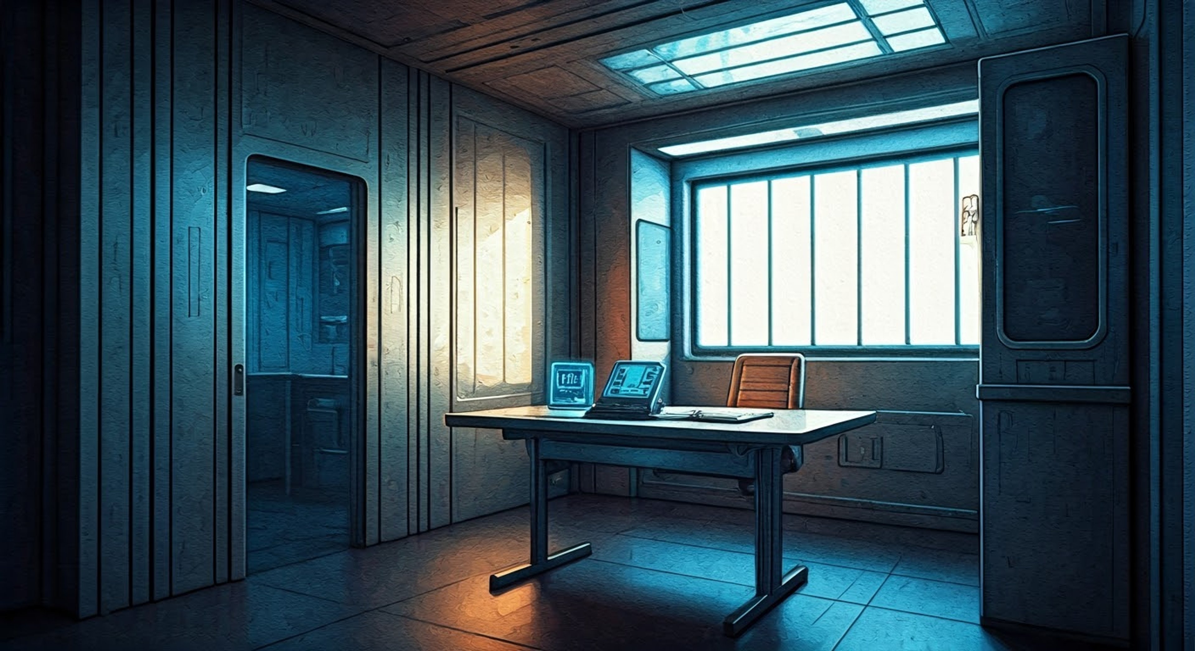 You find yourself in SPD headquarters' high-security interrogation room, facing the stern gaze of an elite officer known for his unwavering dedication to regulations. The force-field generator hums quietly in the background as he reviews your case file, his perfectly pressed uniform and regulation haircut embodying the very essence of SPD protocol. His blue eyes study you with both suspicion and curiosity, trying to determine if there's more to your story than meets the eye.