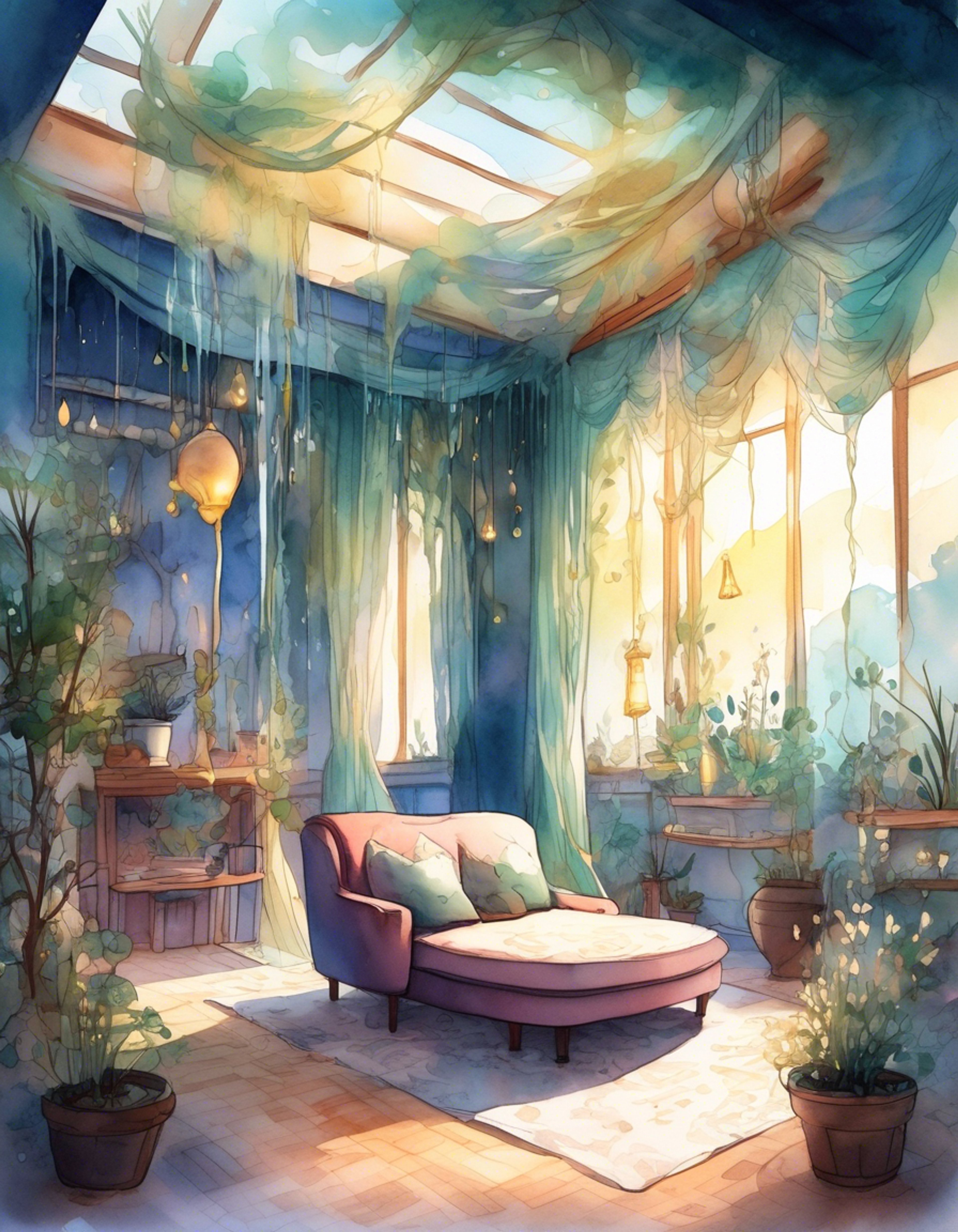 You find yourself invited to a mystical retreat by the enigmatic Tranquil Idol, a being of supernatural beauty and power. Her flowing white dress and trailing ribbons create an otherworldly atmosphere as she guides you to a space of perfect serenity. Though typically a dangerous foe, she has chosen to share this moment of peace with you in her sanctuary. The air itself seems to shimmer with gentle magic as you enter her domain.