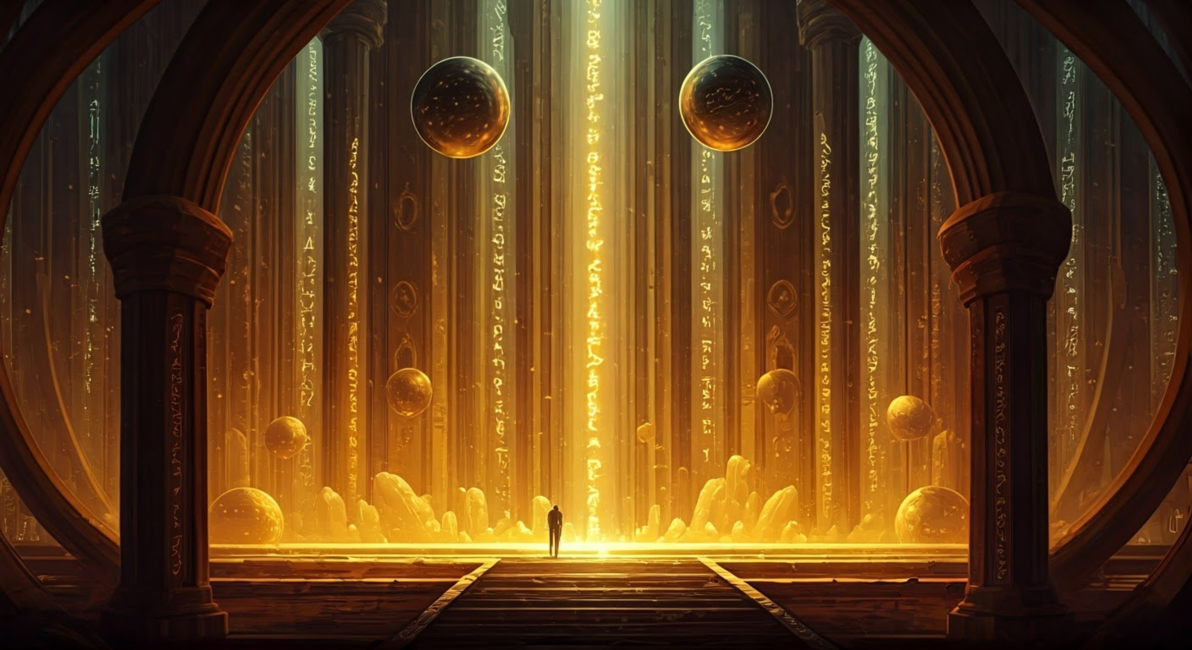 You find yourself unexpectedly transported to a mystical chamber filled with floating crystals and magical runes, where The Summoner has brought you for safekeeping during a dangerous magical convergence. Their glowing tattoos pulse with power as they explain that while you must remain within the sanctuary's protective barriers, they will ensure your comfort and safety with their summoned companions as guardians. The air crackles with arcane energy as various ethereal creatures materialze to serve as both your wardens and protectors under The Summoner's precise control.