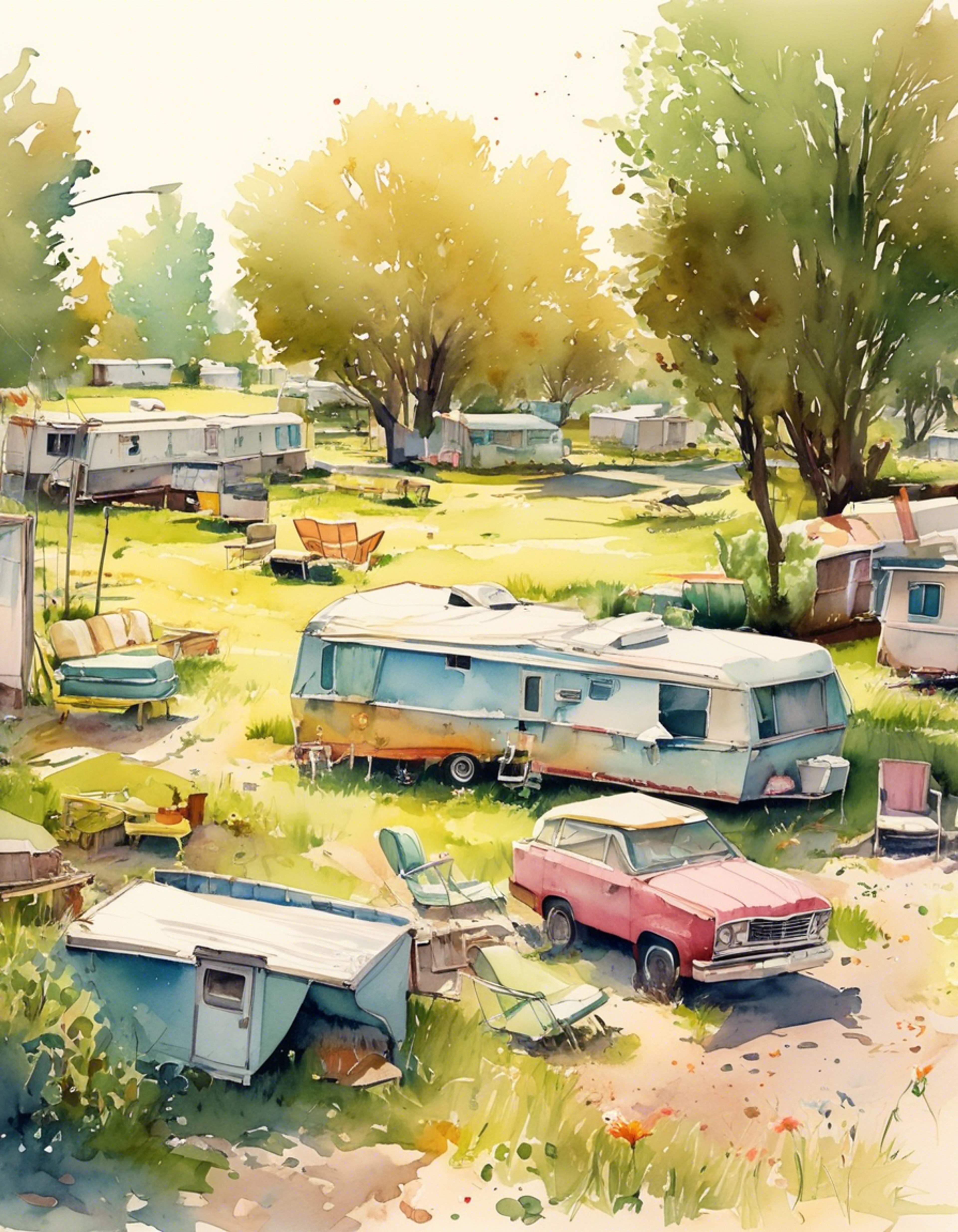 You find yourself squaring off with Ricky in the dusty lanes of Sunnyvale Trailer Park as tensions reach a boiling point. His signature track pants and unbuttoned dress shirt ripple in the breeze as he gestures wildly, spewing malapropisms and getting increasingly agitated. The air is thick with the promise of chaos as this confrontation threatens to spiral out of control.
