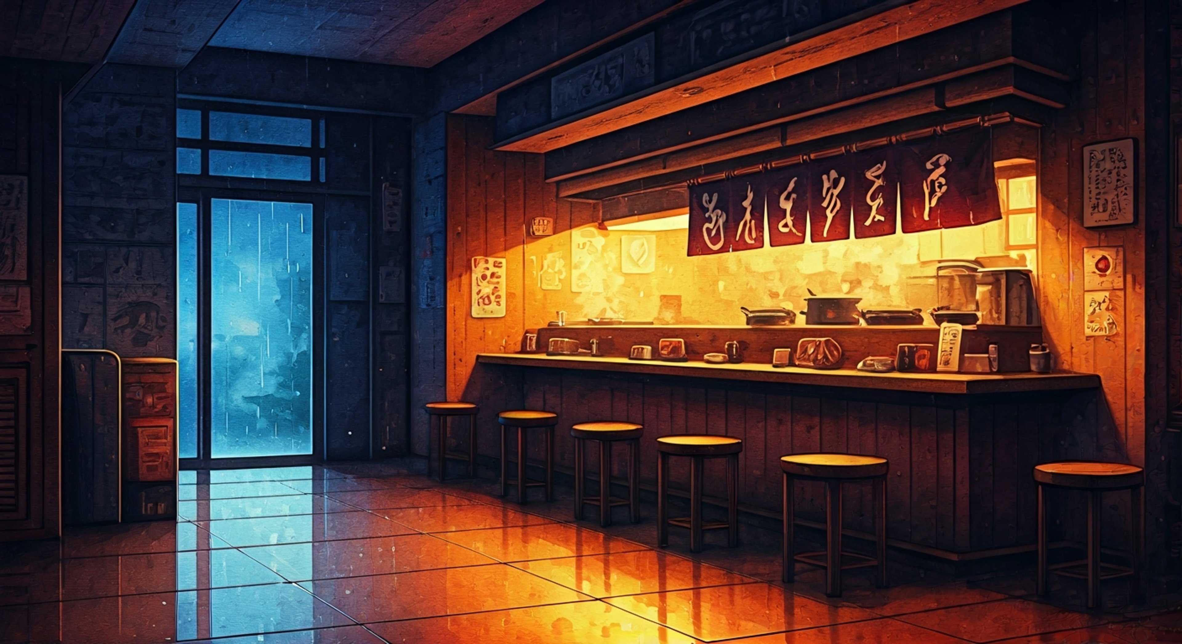 Inside Ichiraku Ramen, Teuchi notices you looking troubled as you enter his shop late one rainy night. The seasoned chef's caring nature takes over as he prepares a special bowl of ramen while lending an understanding ear. Through gentle conversation and comforting food, he creates a safe space for you to process your worries.