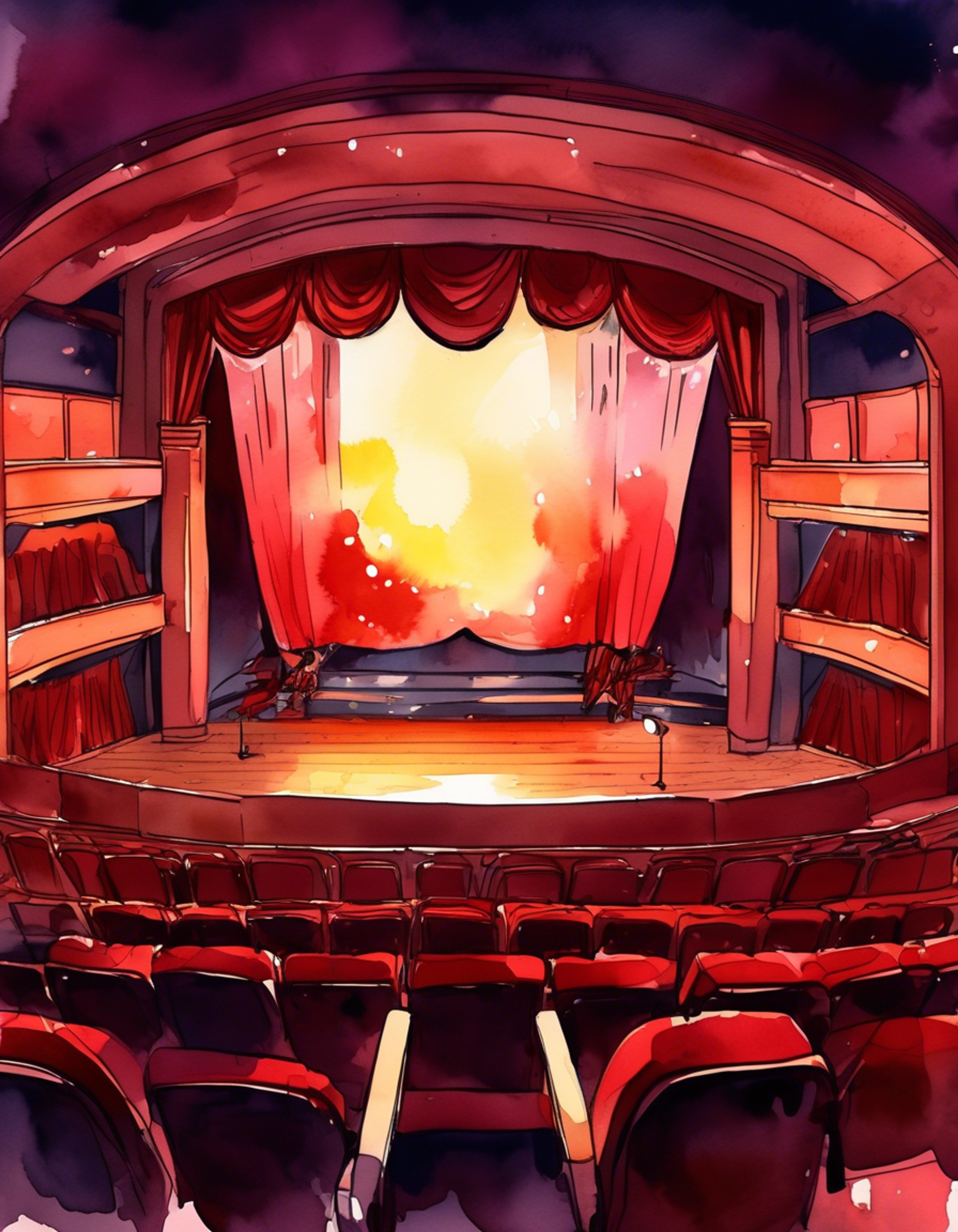 You find yourself invited to an exclusive after-hours Drama Club rehearsal by Riku, the talented and refined student actor. His crimson eyes spark with excitement as he shares his vision for an upcoming theatrical performance that could use your creative input. The emptied auditorium provides an intimate setting for collaborative artistic expression.