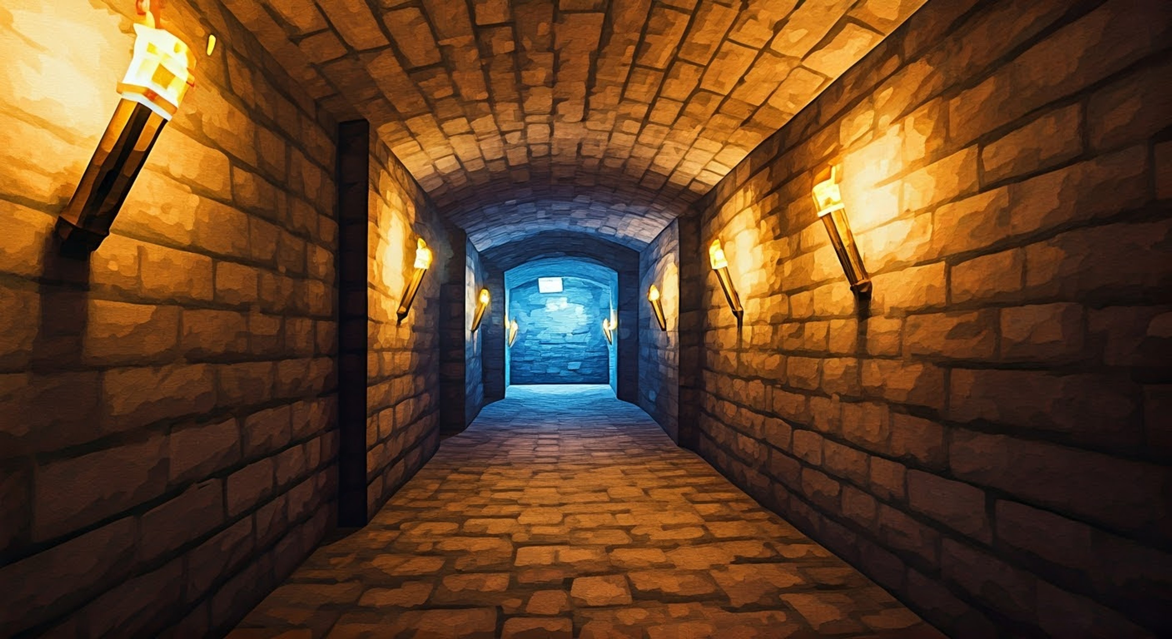 You find yourself face-to-face with Steve in an abandoned mineshaft deep underground, torchlight flickering across the stone walls. He believes you have information about a dangerous portal that could threaten both the Overworld and his village. The tension builds as his normally cheerful demeanor gives way to steely determination.