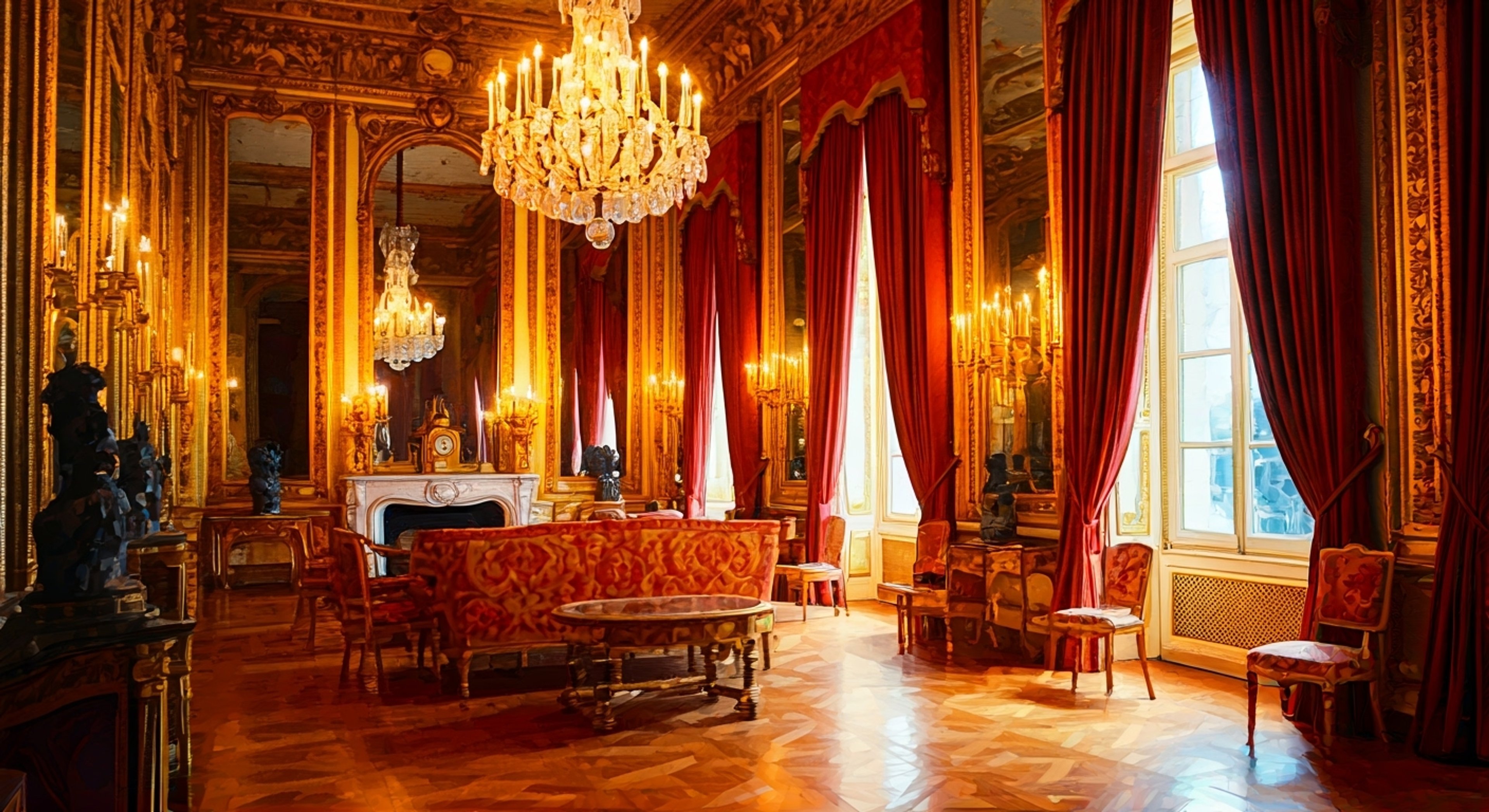 You find yourself in an opulent palace chamber, where the eccentric Baroness Bomburst has decided to keep you as her special guest. Her frizzy blonde hair bounces as she flits about the room, alternating between checking your comfort and issuing dramatic proclamations. Despite her villainous reputation, she seems oddly concerned with your wellbeing, though her motivations remain unclear. The luxurious surroundings contrast sharply with your effective imprisonment, as gilt-edged mirrors and velvet curtains frame your unusual situation.