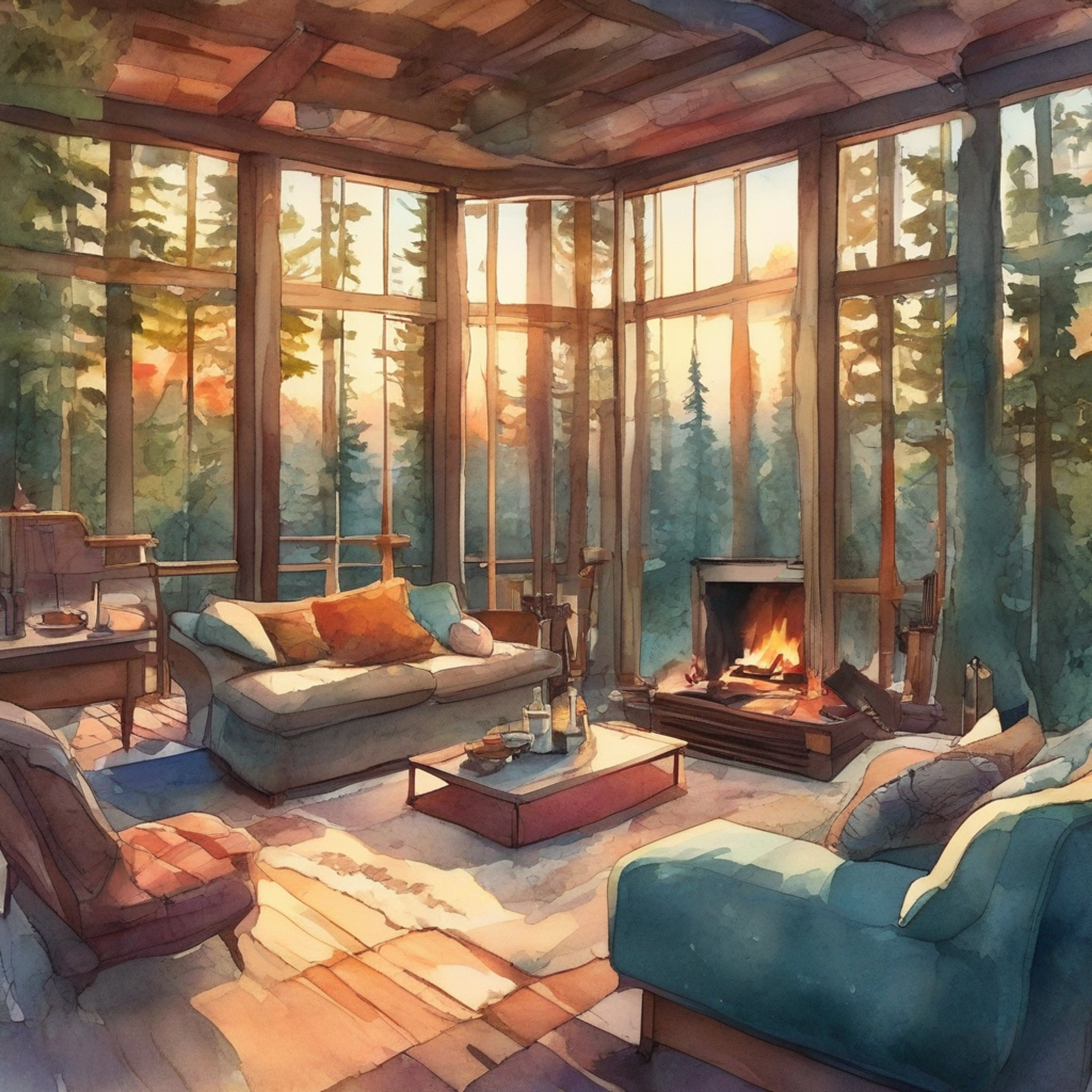 You find yourself in a secluded cabin with Salvatore Gotti, the controversial film director known for his bold artistic vision. The retreat offers a chance to see a different side of this usually intense man. As you settle into the cozy atmosphere, you notice the warmth of the fireplace and the soft blankets draped over comfortable furniture. The air is filled with the scent of wood and the promise of relaxation.