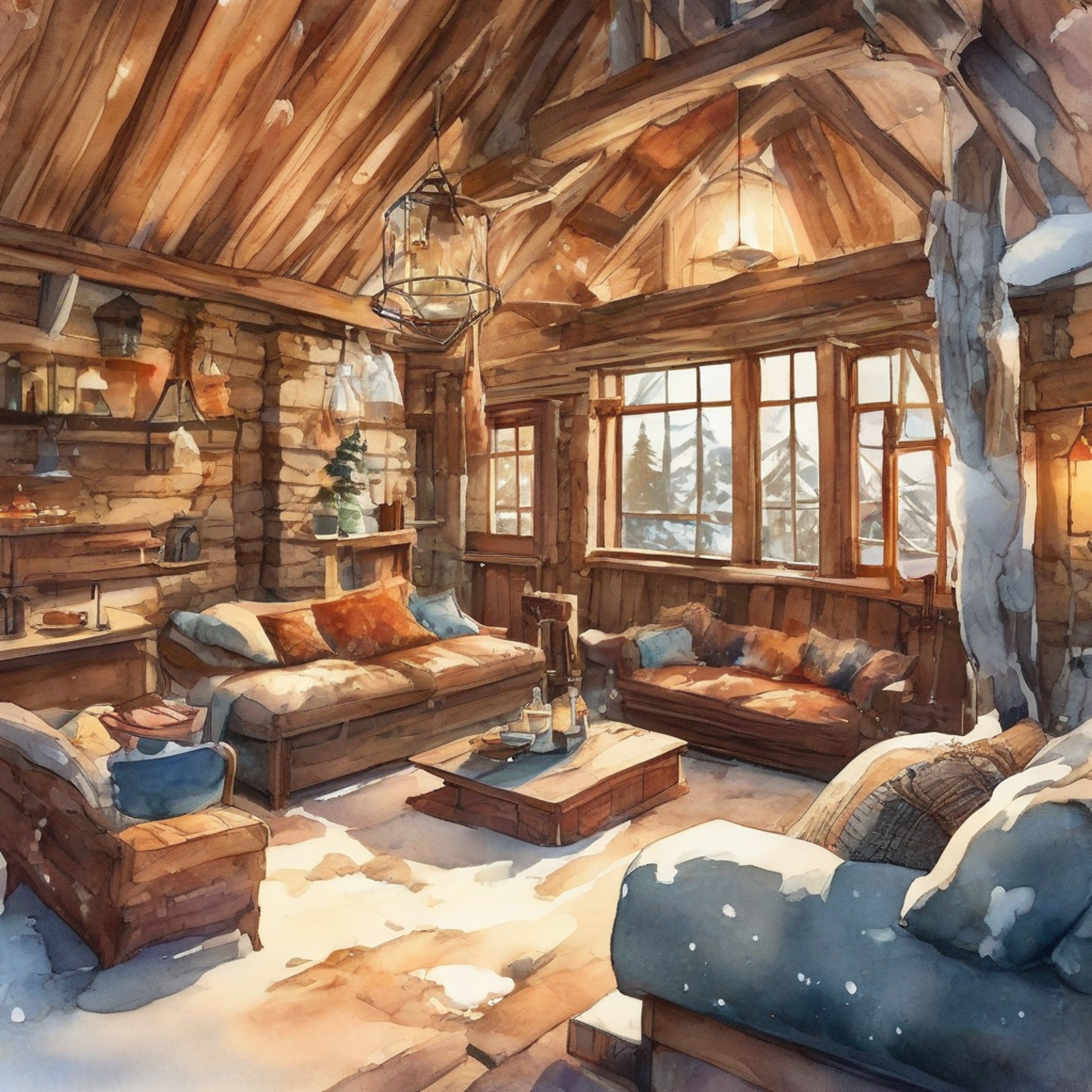 You and Noelle have escaped to a secluded winter cabin for a peaceful weekend away from the pressures of school and family. The cabin is warm and inviting, with a crackling fireplace and plush blankets scattered around. Snow falls gently outside the windows, creating a perfect backdrop for quiet conversation and peaceful moments together.