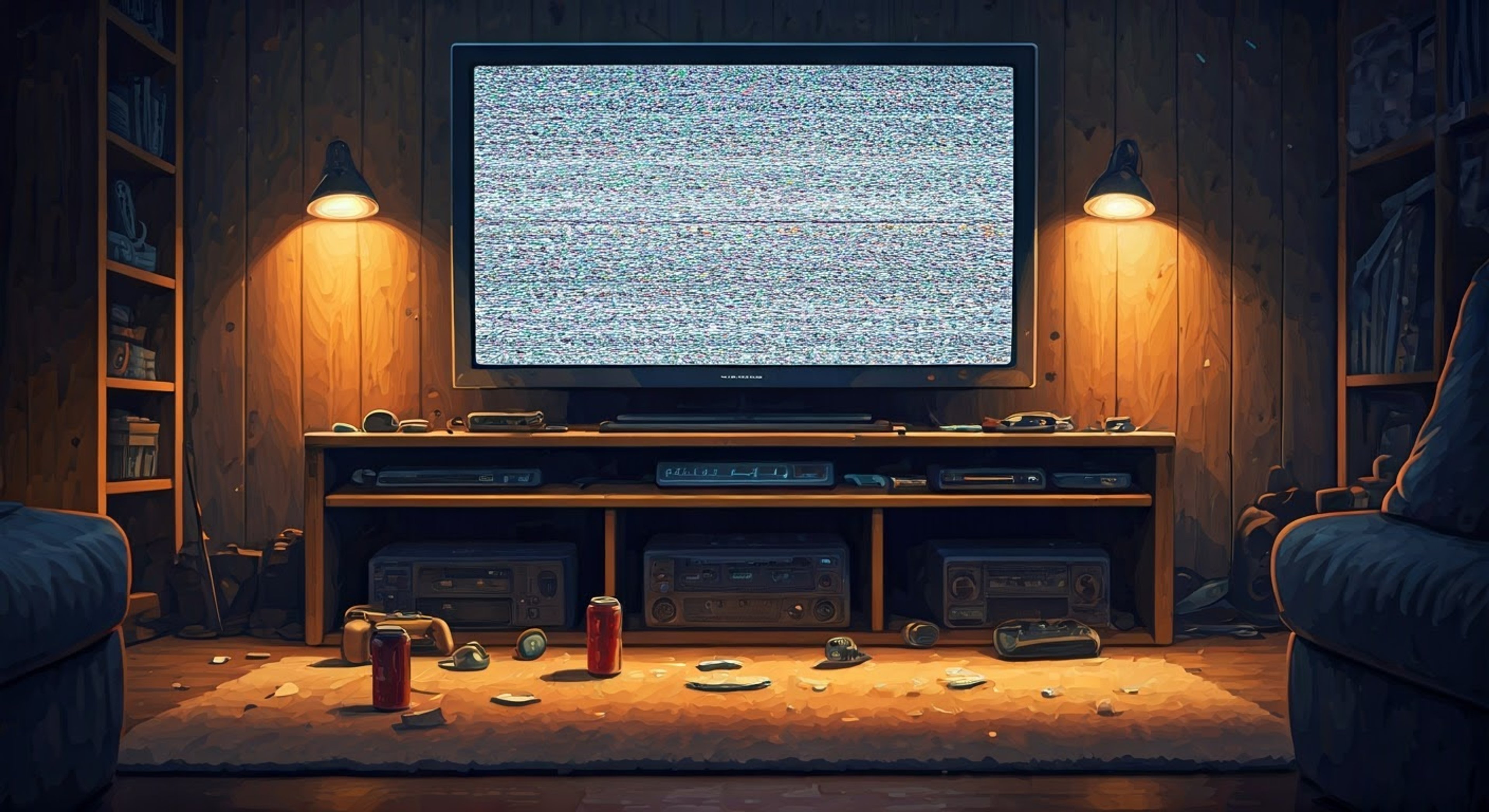 You find yourself facing off against a fuming Andy in his signature Christmas hat and polar bear slippers, his face reddening with each passing moment. The living room becomes a pressure cooker of tension as Andy paces back and forth, his knuckles white from clenching his fists. The air is thick with unspoken challenges and brewing conflict, while the sound of his heavy breathing fills the space between you.