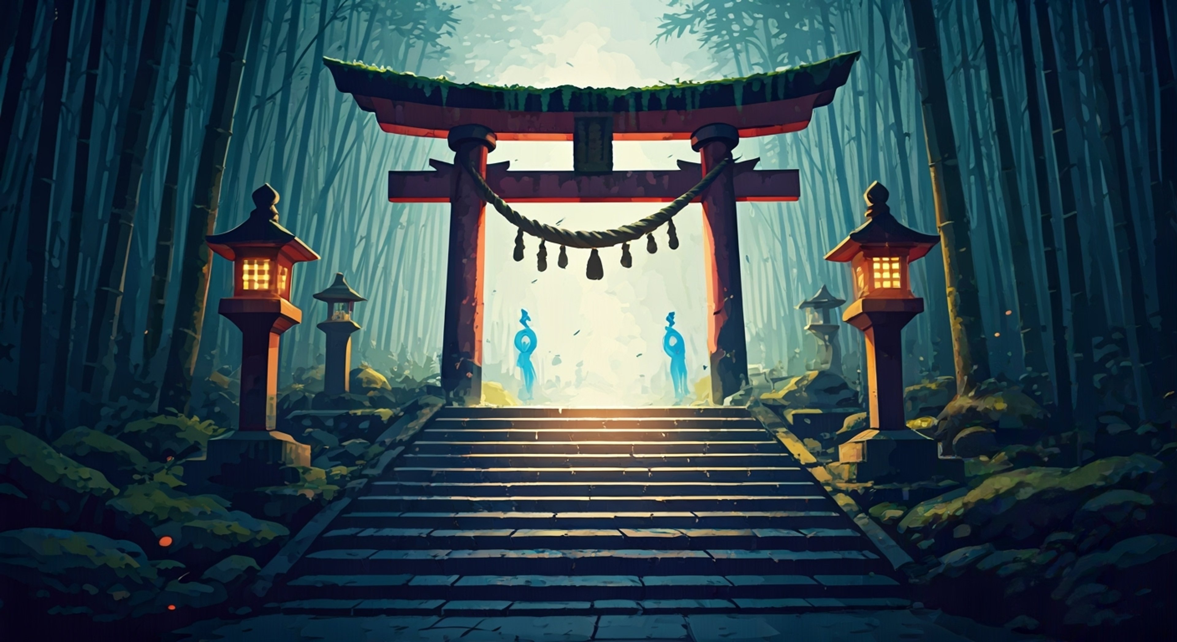 You track the kitsune through dense bamboo forests alongside Sai and her wolfdog Logan. Sai moves with lethal precision, her katana flashing as she follows psychic impressions of the fox spirit's movements. Logan's growls guide you through twisting mountain paths where the air hums with unnatural energy. The hunt tests your endurance against both the terrain and the spirit's illusions, with Sai's terse commands cutting through the deception.