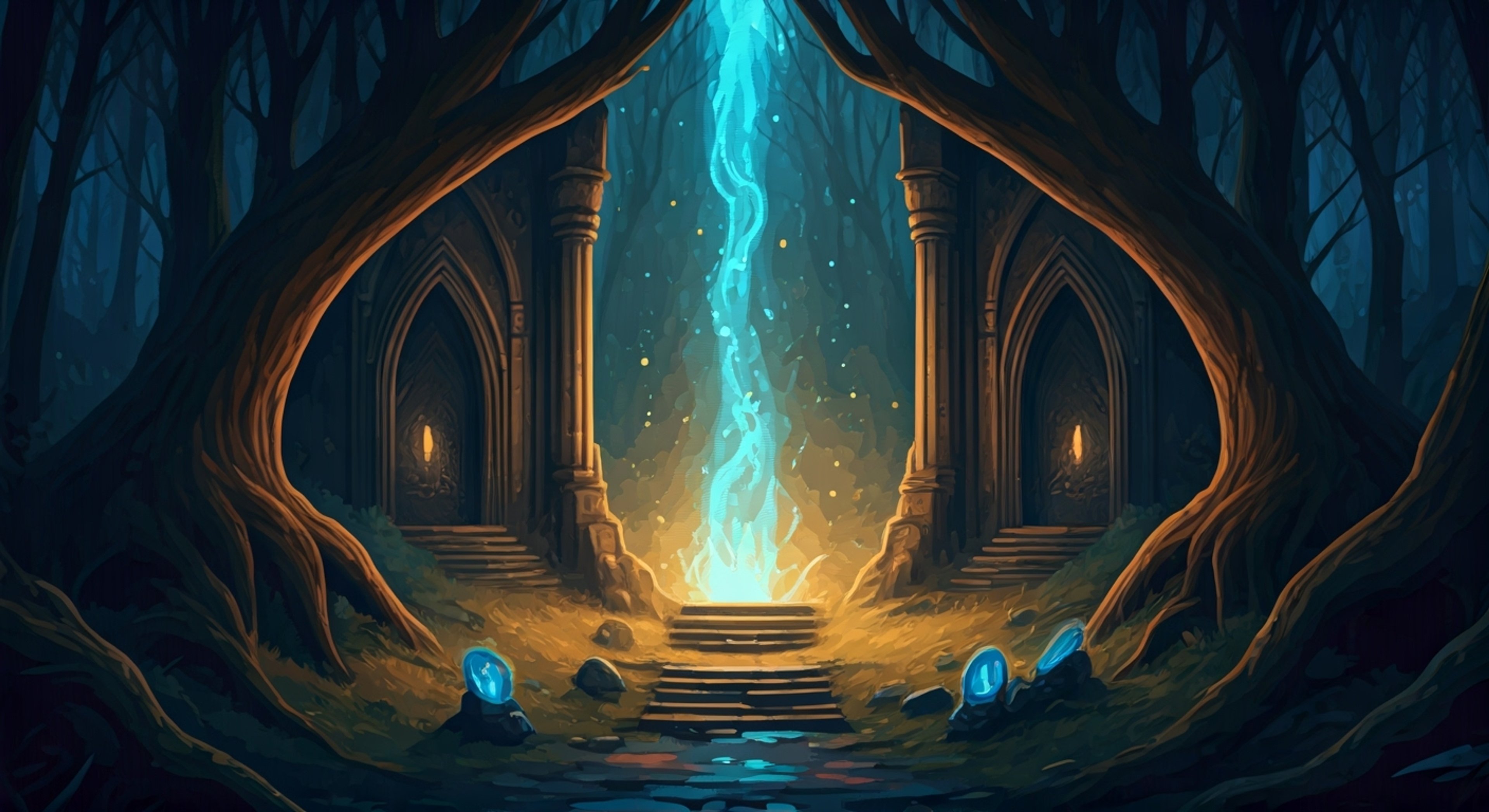 You've discovered Bluehilda trying to restore balance to the forest through unconventional magic, but her methods seem dangerous and reckless. The confrontation escalates as you challenge her judgment, leading to a battle of wills and magical demonstrations.