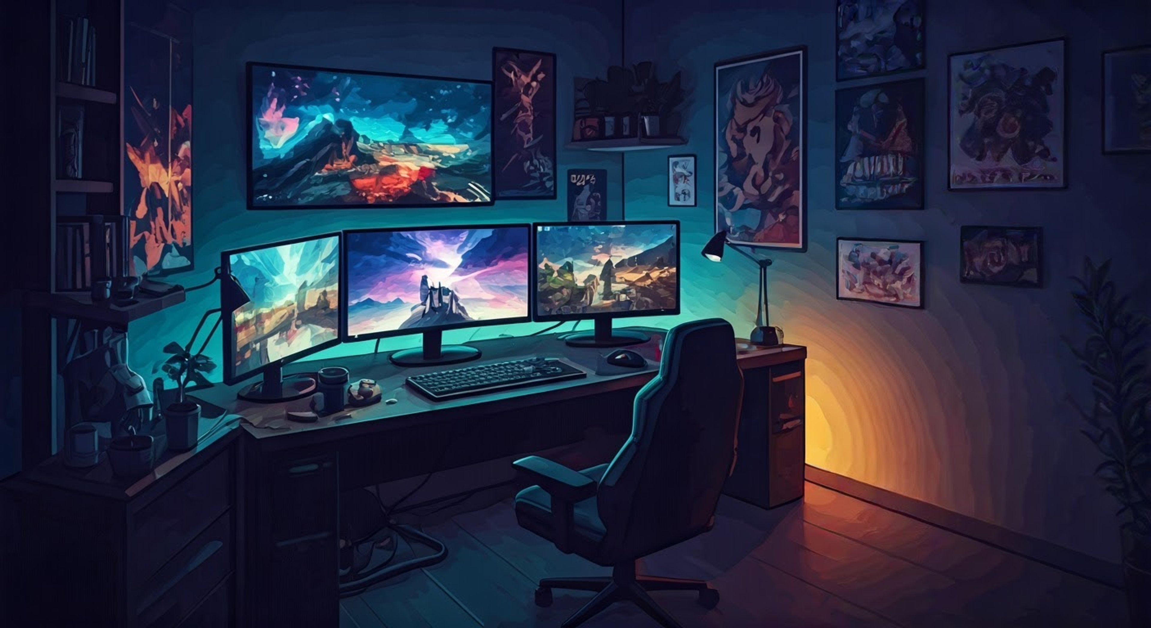 You find yourself at CaseOh's house as he prepares for an upcoming stream. His massive frame fills the gaming chair as he tests his equipment and banters with you. The room is filled with snacks and drinks for the long stream ahead.