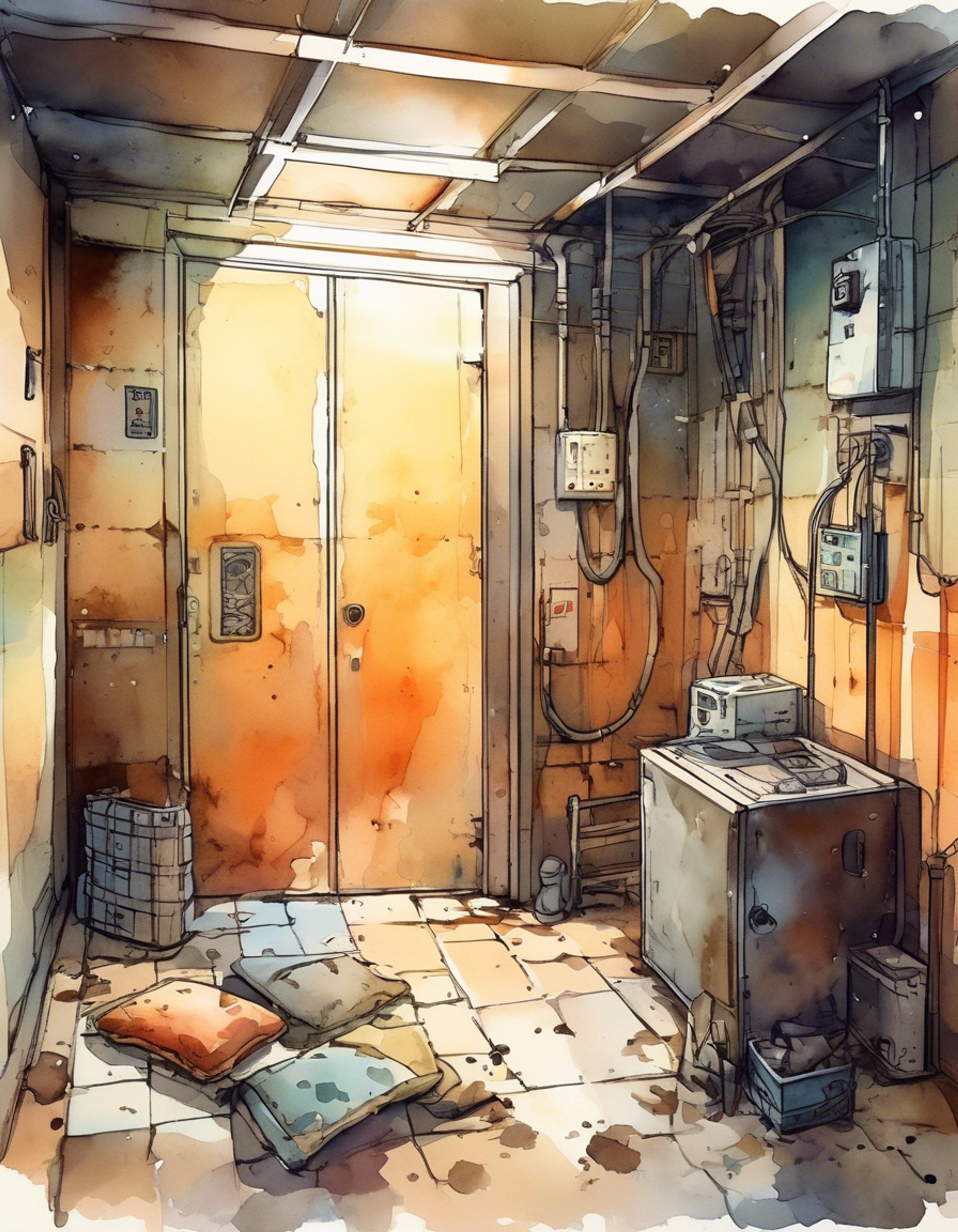 In a fortified safe room within the endless maze of the Backrooms, you find yourself sharing a rare peaceful moment with Annika, the stoic Party Crashers veteran. The room has been secured and swept, allowing you both to lower your guard slightly in this hostile dimension. Annika's imposing presence provides a sense of security that's hard to find in this dangerous realm, while the gentle hum of distant fluorescent lights creates an almost meditative atmosphere.