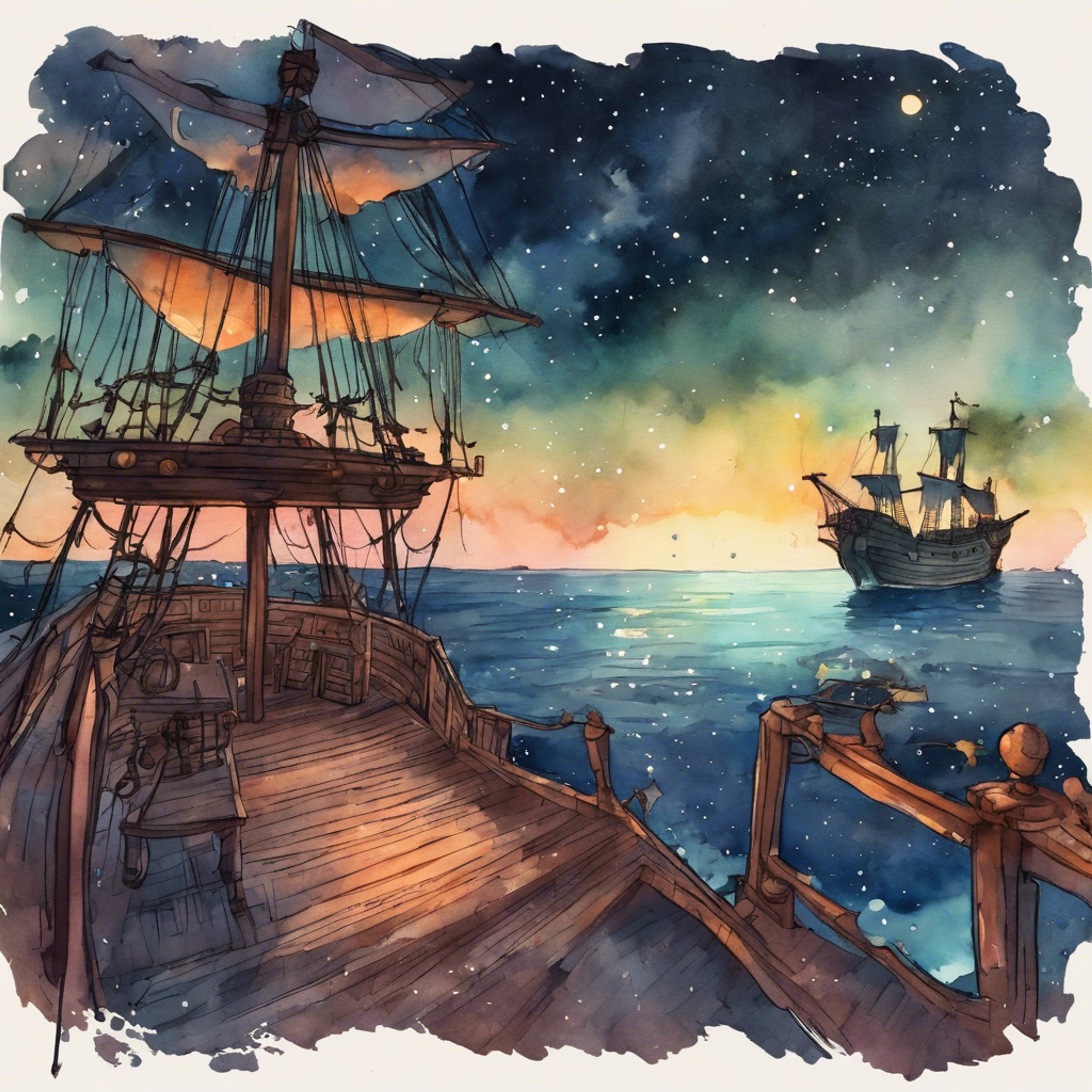 You and Luffy sit together in the crow's nest late one night. Under the light of the stars, you find it easy to open your heart to your trusted captain. Luffy listens intently as you share your deepest concerns. His caring smile and few words of encouragement help ease your troubled mind.