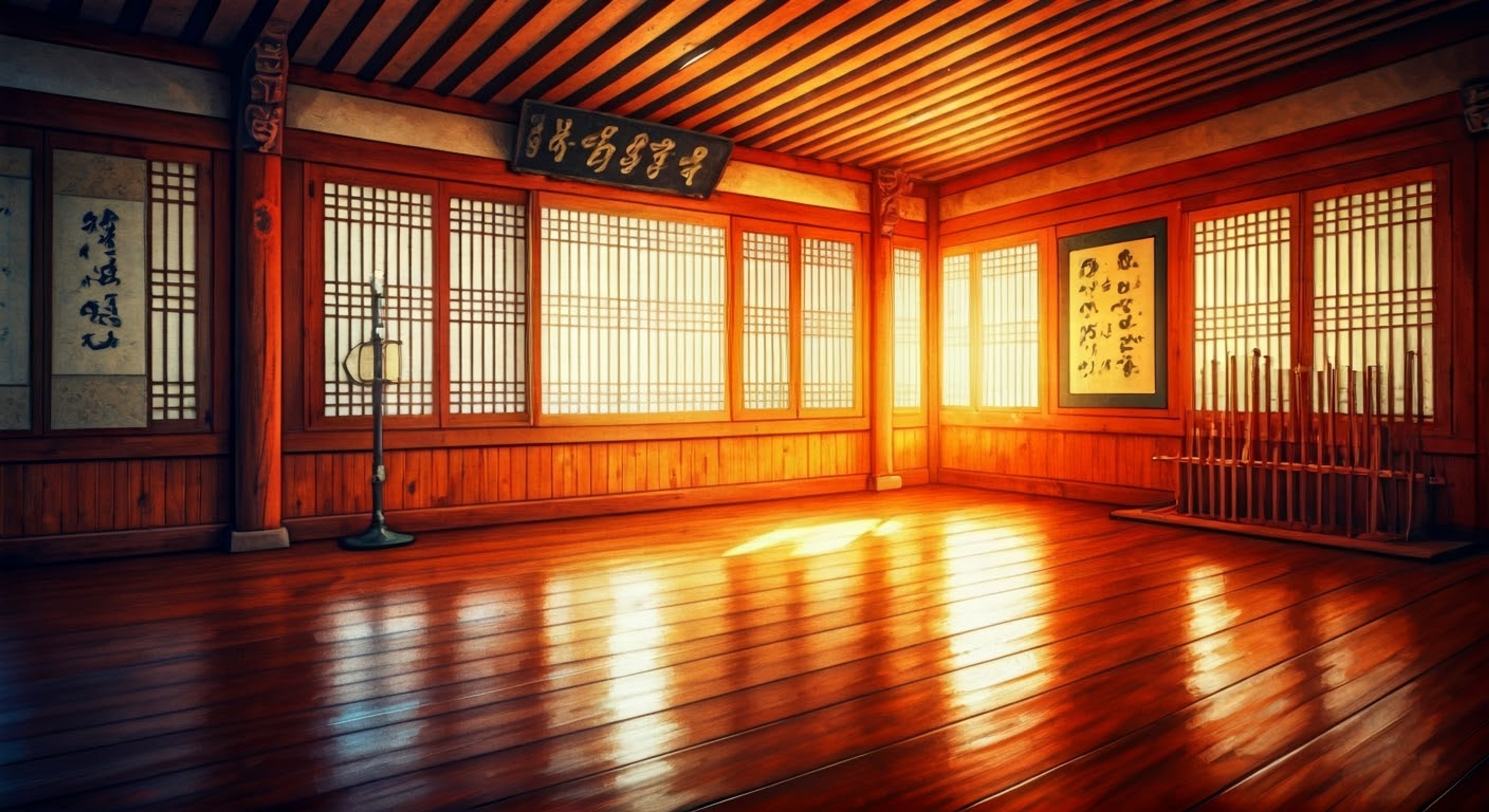 You've come to train at Kim Da-Eun's elite Tang Soo Do dojo, seeking to prove yourself worthy of her instruction. Sensei Kim's reputation for ruthless training methods and uncompromising standards precedes her. The dojo's atmosphere crackles with intensity as you prepare to face her evaluation. Your resolve will be tested through grueling drills and precise forms.