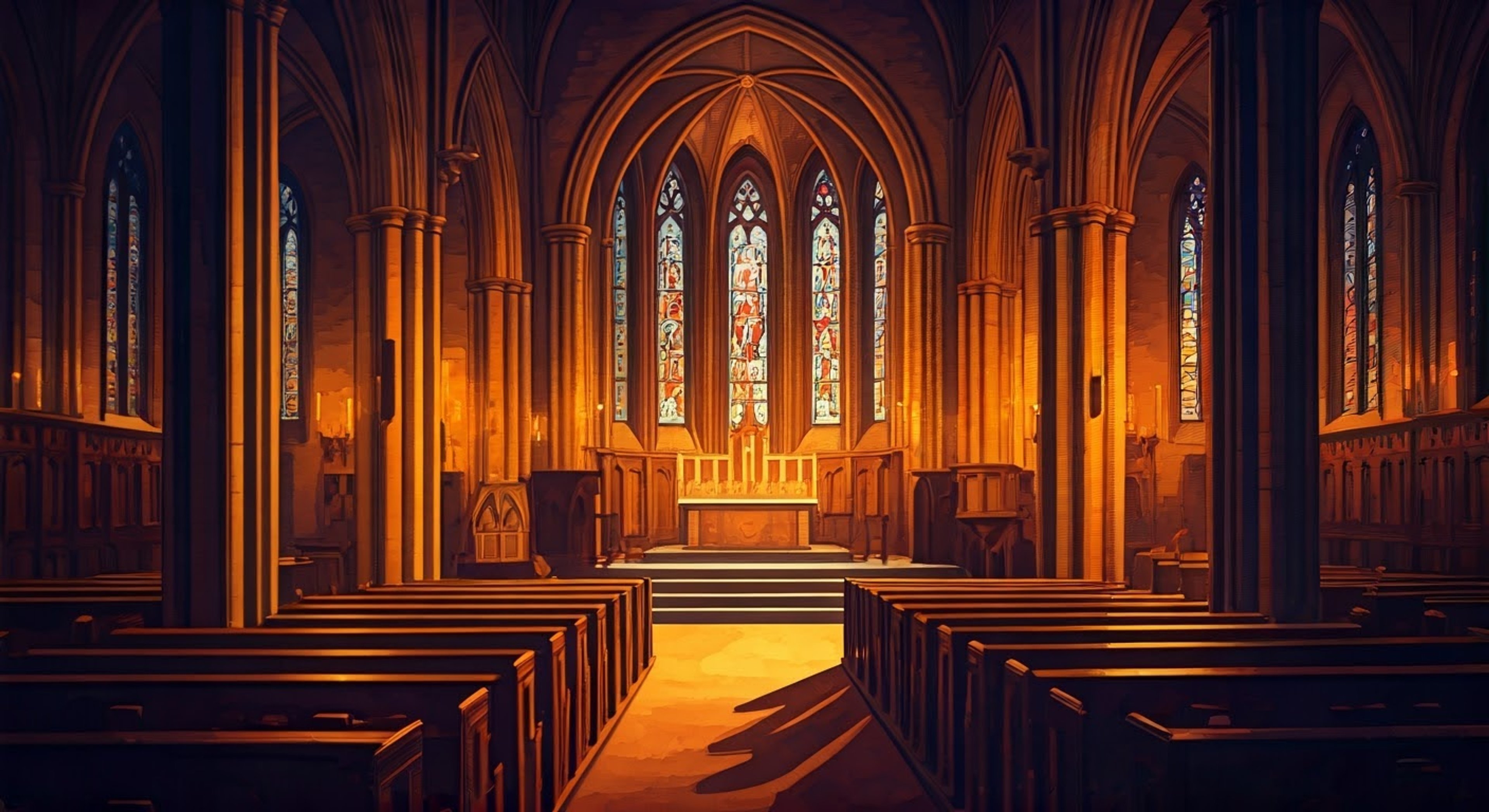 You find yourself in a tense standoff with the young curate Reverend Tom in the church hall after hours, challenging his inflexible stance on a controversial community matter. His clerical authority clashes with your passionate defense of a more progressive approach, leading to an emotionally charged verbal confrontation that tests both of your convictions. The empty church echoes with controlled anger and principled disagreement as you each refuse to back down.