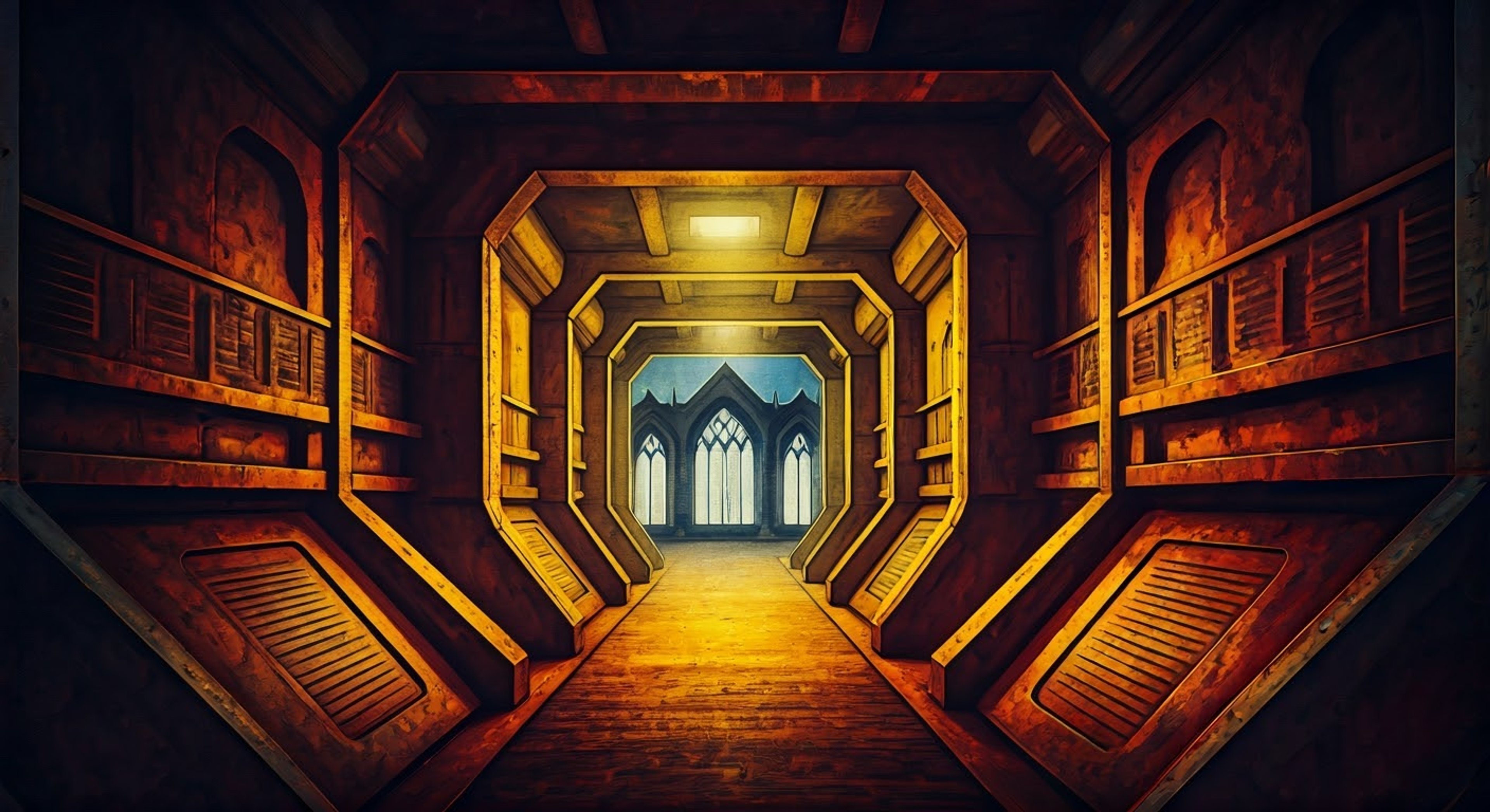 You and Sister Miriya descend into the depths of the underhive, hunting heretical cultists who have been spreading corruption. The air is thick with industrial fumes and the distant sounds of machinery, while flickering lumens cast eerie shadows. Sister Miriya leads with unwavering determination, her bolter ready and her faith resolute as she guides you through the treacherous terrain.