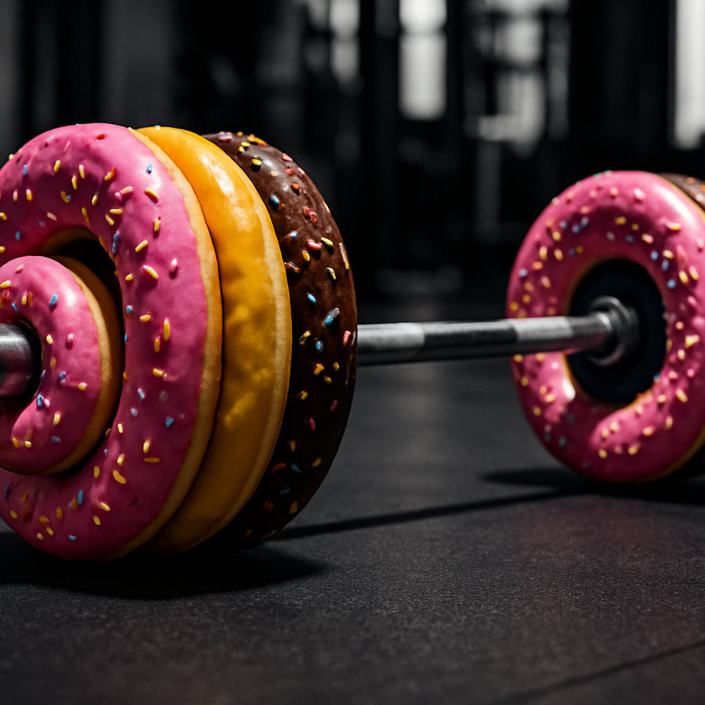 Hantel mit Donutscheiben Hantel mit Donutscheiben