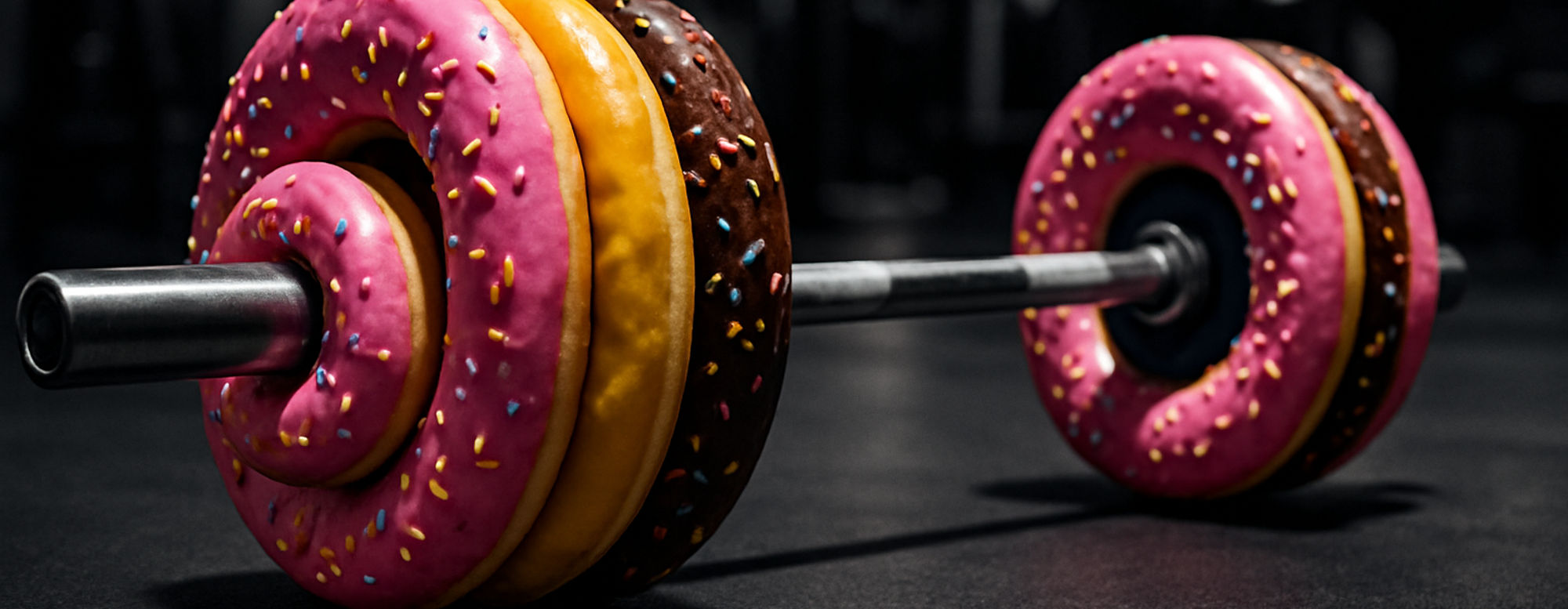 Hantel mit Donutscheiben