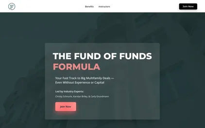 FundsFormula website screenshot showing CRM dashboard