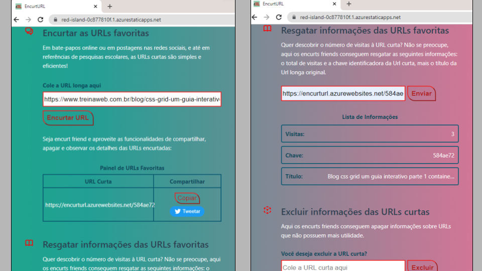 Encurtador e informações sobre a URL curta