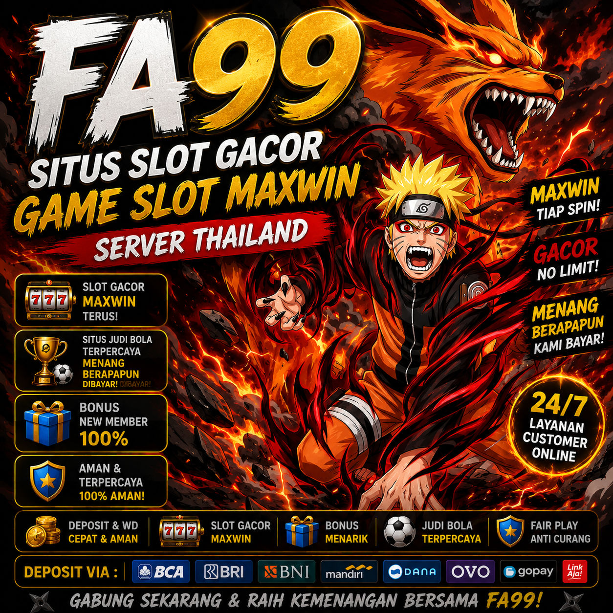 Banner Aplikasi FA99 dengan akses permainan digital