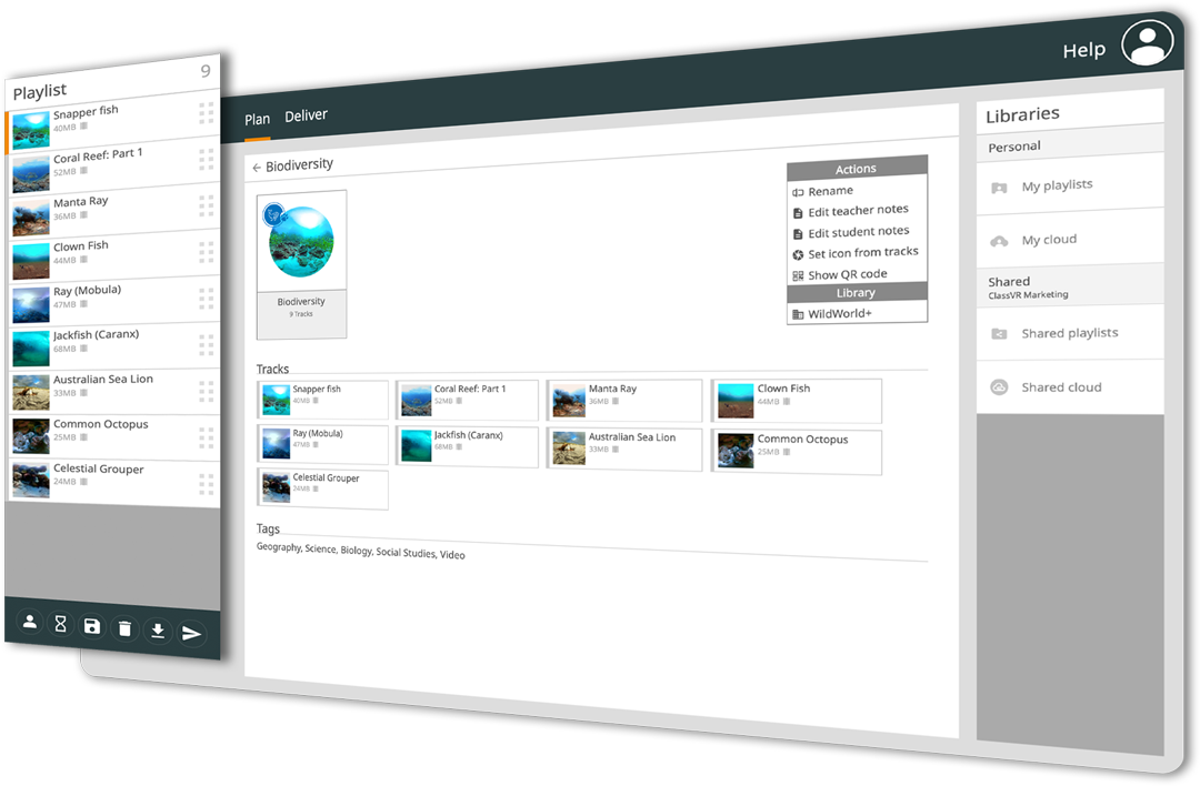 ClassVR classroom management portal