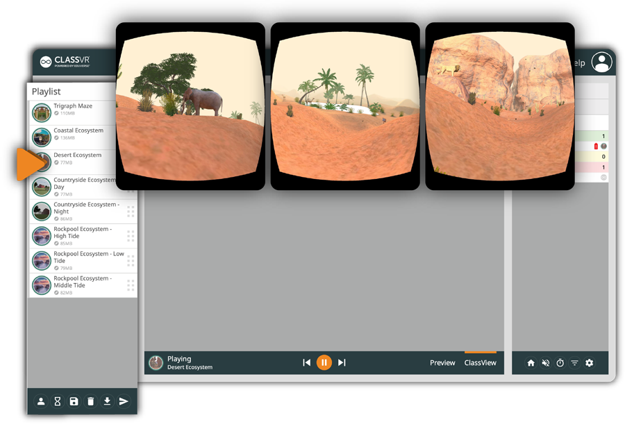 Classroom management is available with ClassVR