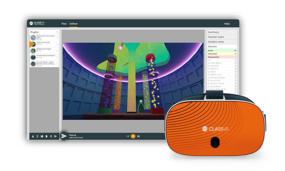 Classroom management is available with ClassVR
