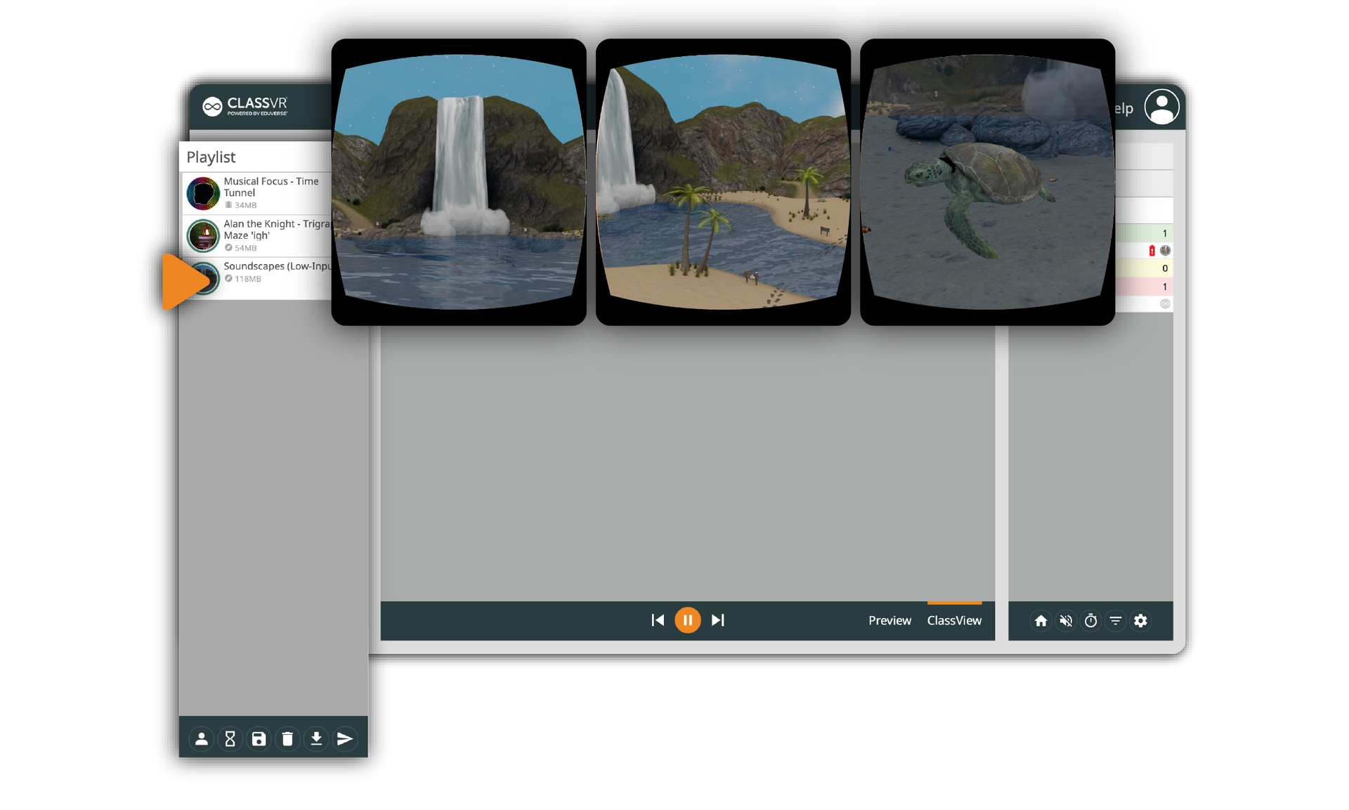 Classroom management is available with ClassVR