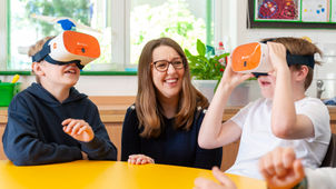 Students using Virtual Reality